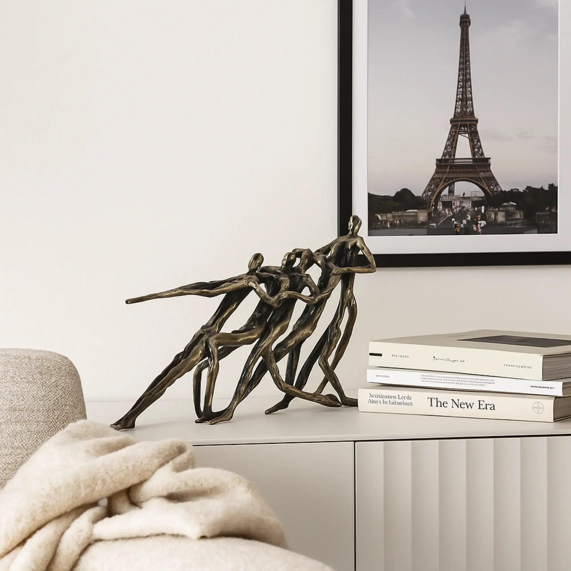 Skulptur - in Bronzeoptik - Metallskulptur Deko-Objekt Tauziehen Default Title