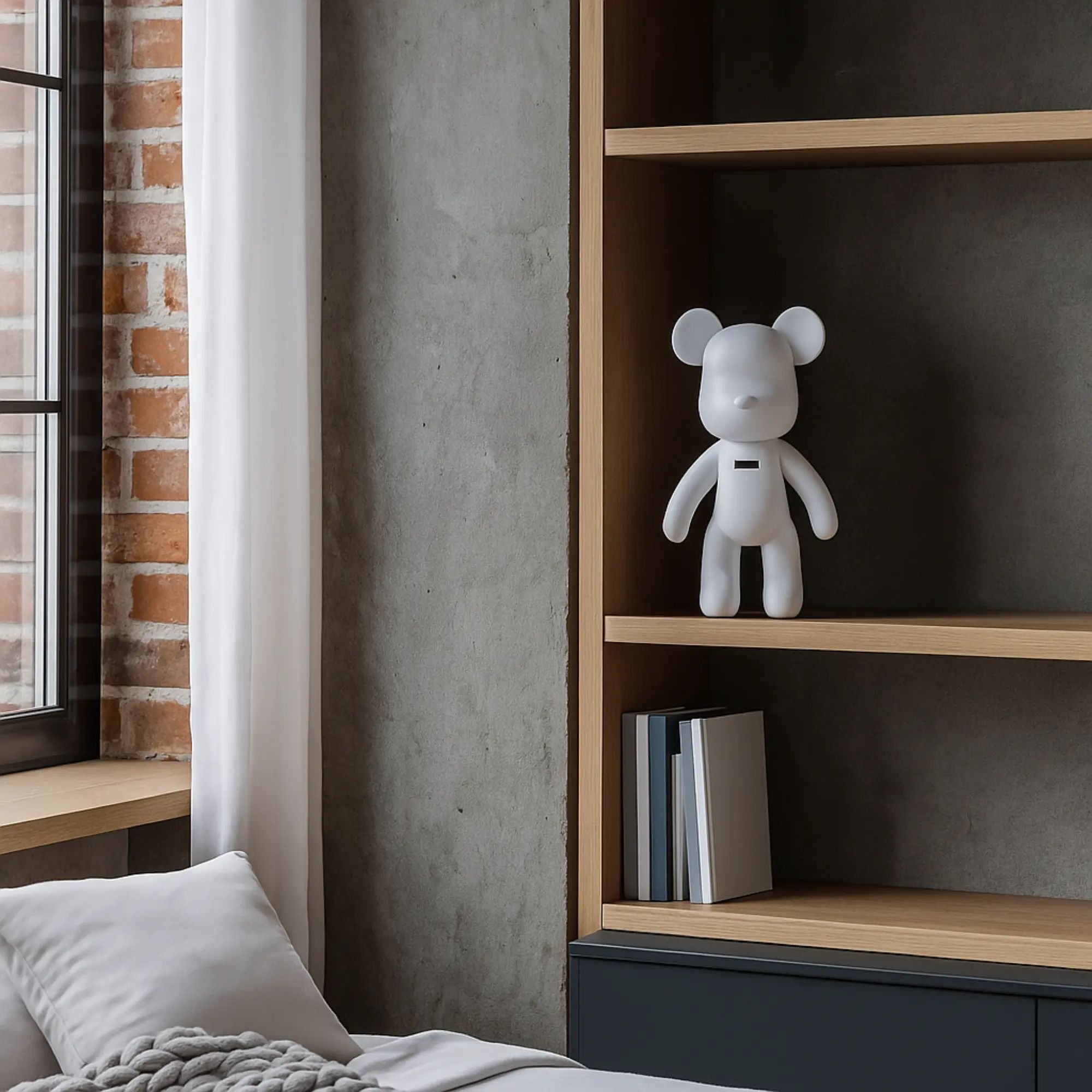 Tierfigur - bearbrickdesign - Dekobär groß Bärenskulptur Urban-Bear Weiß