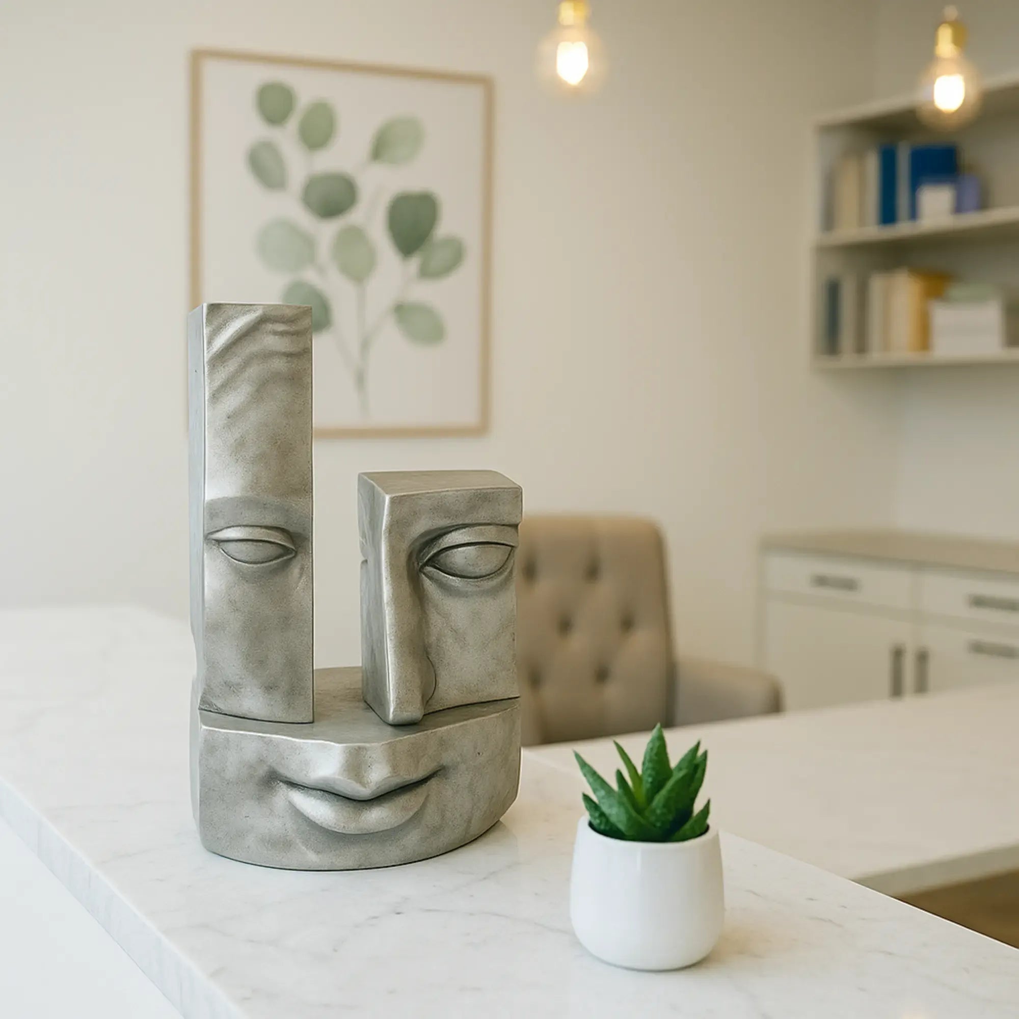 Steingesicht - Steinoptik - Deko Gesichtsskulptur Kopf Dekoration Stonehenge