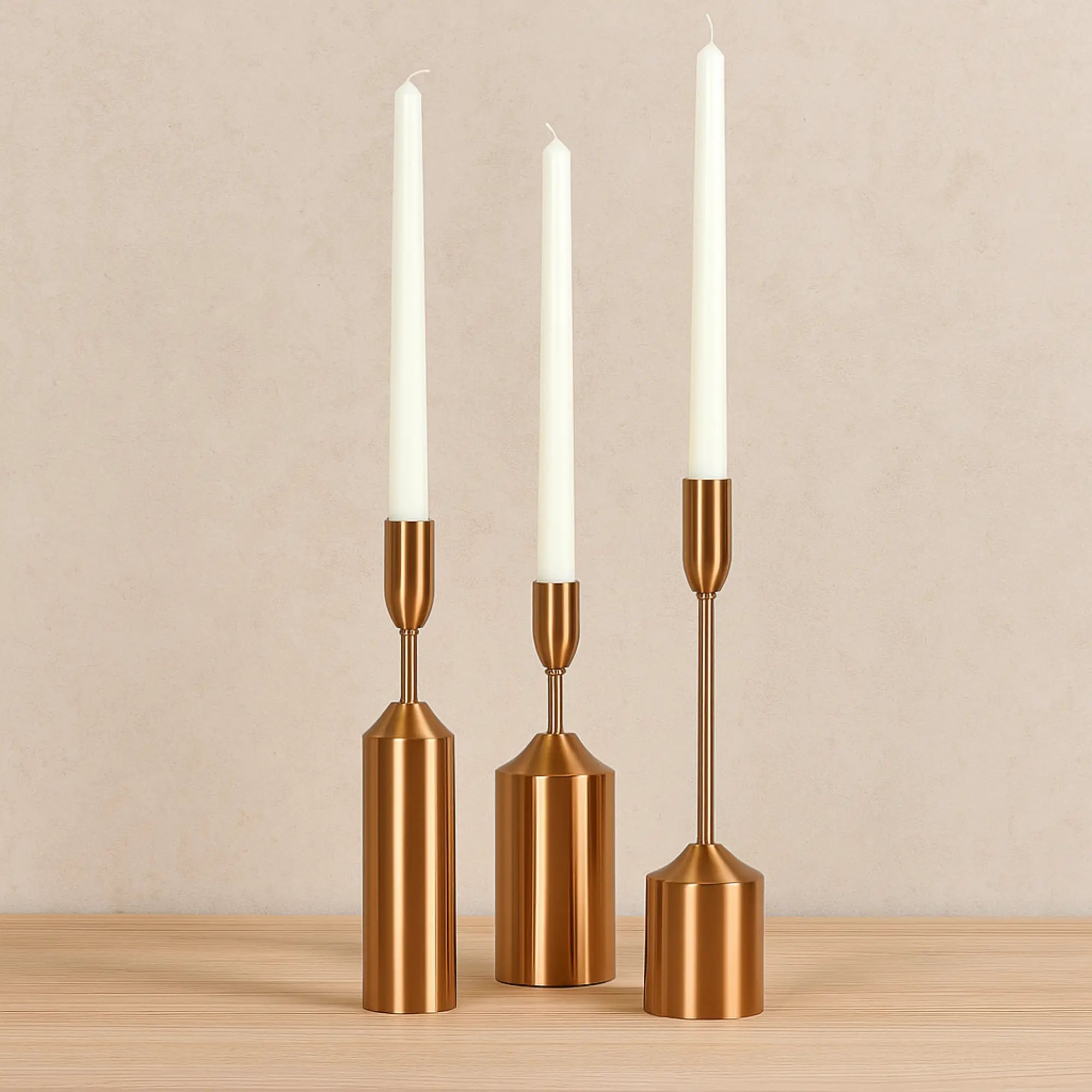 Stabkerze - Zeitloses Stablicht 3 Spitzkerzen SET Pur Blanc Candela Classique Default Title