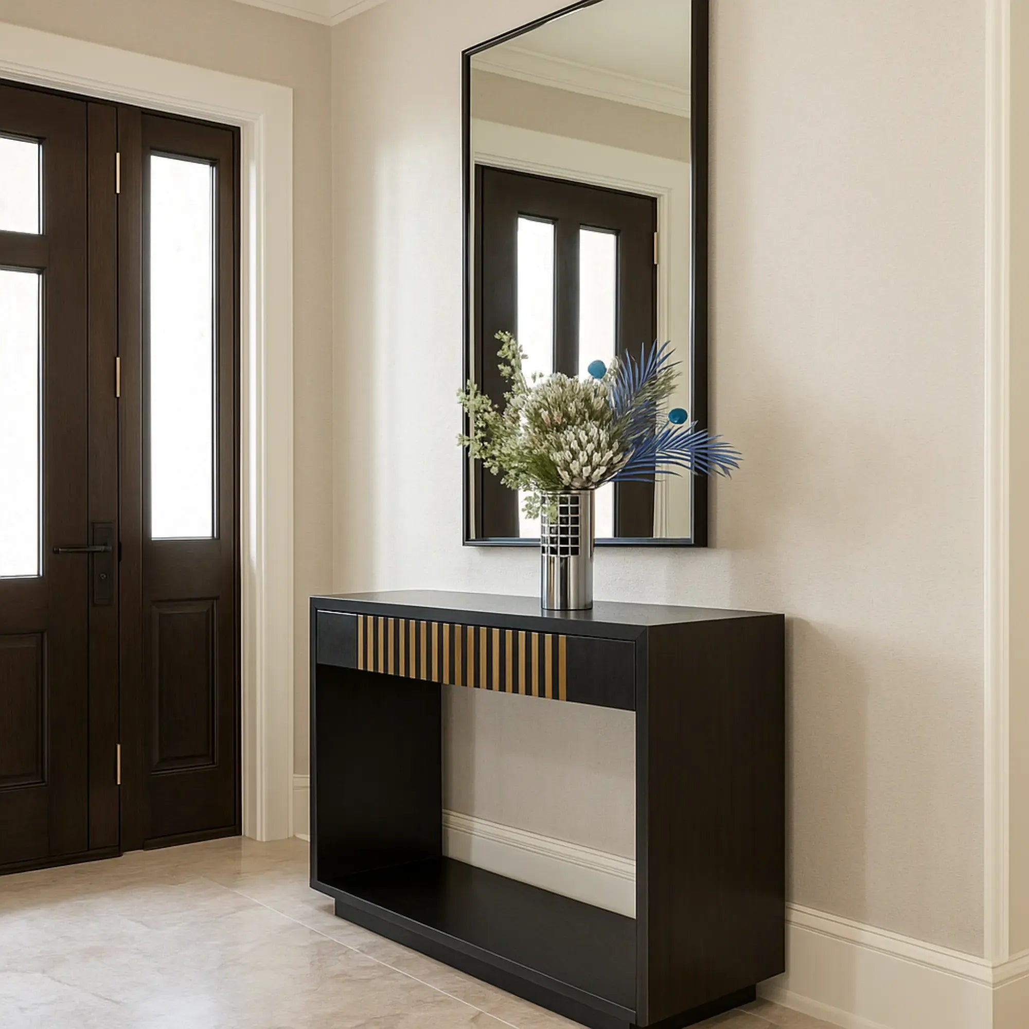 Edelstahlvase - Urban-Loft - Trockenblumenvase Metallic Loft