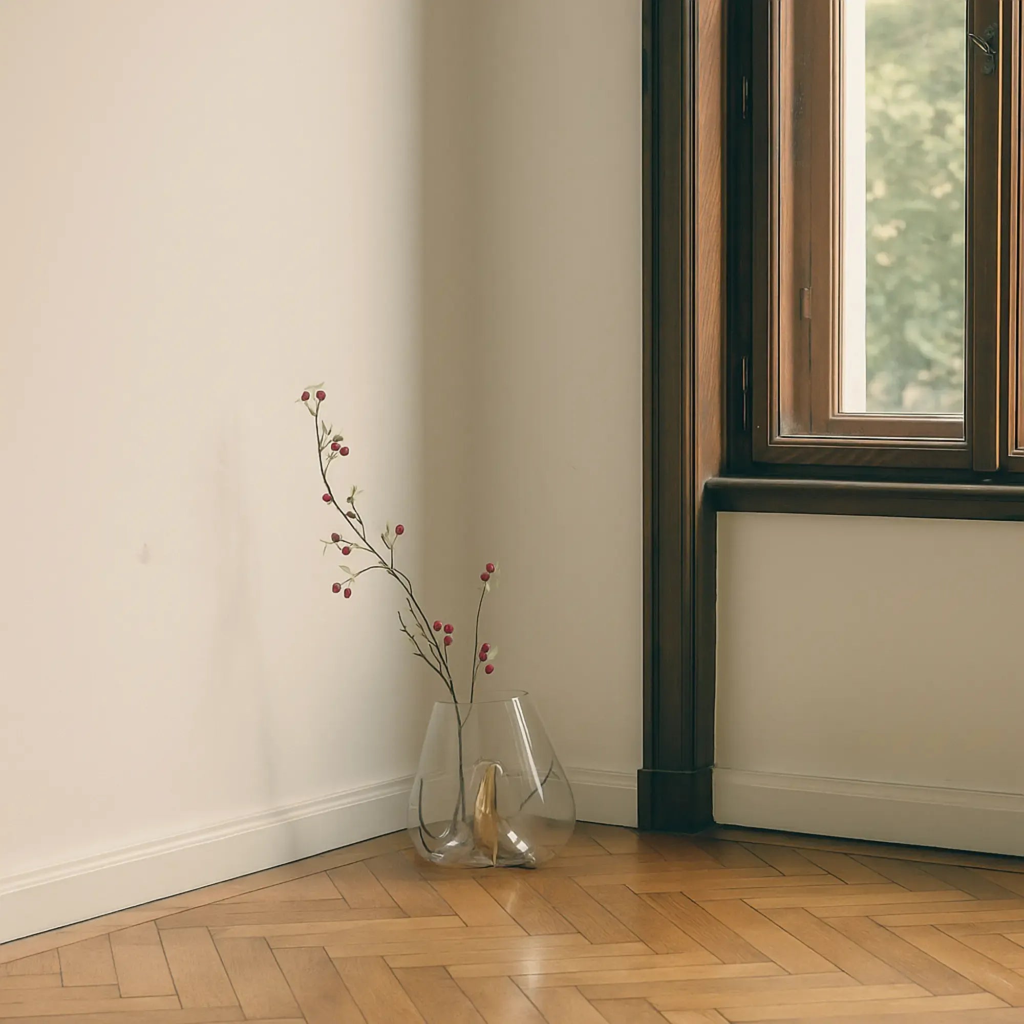 Glasvase - zum Dekorieren - Glas Aufbewahrung, Runde große Dekovase Sea Lion