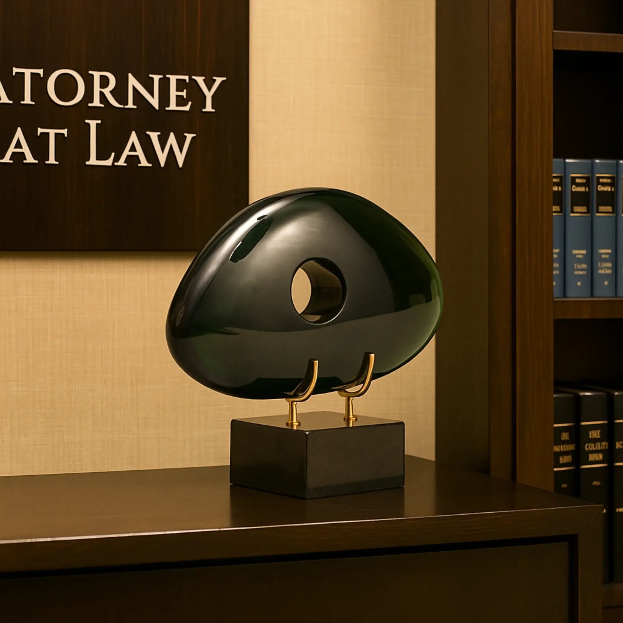 Dekoobjekt - Glaskunst auf Marmor - Glasfigur Abstrakt Designobjekt organisch Verde Vision Default Title