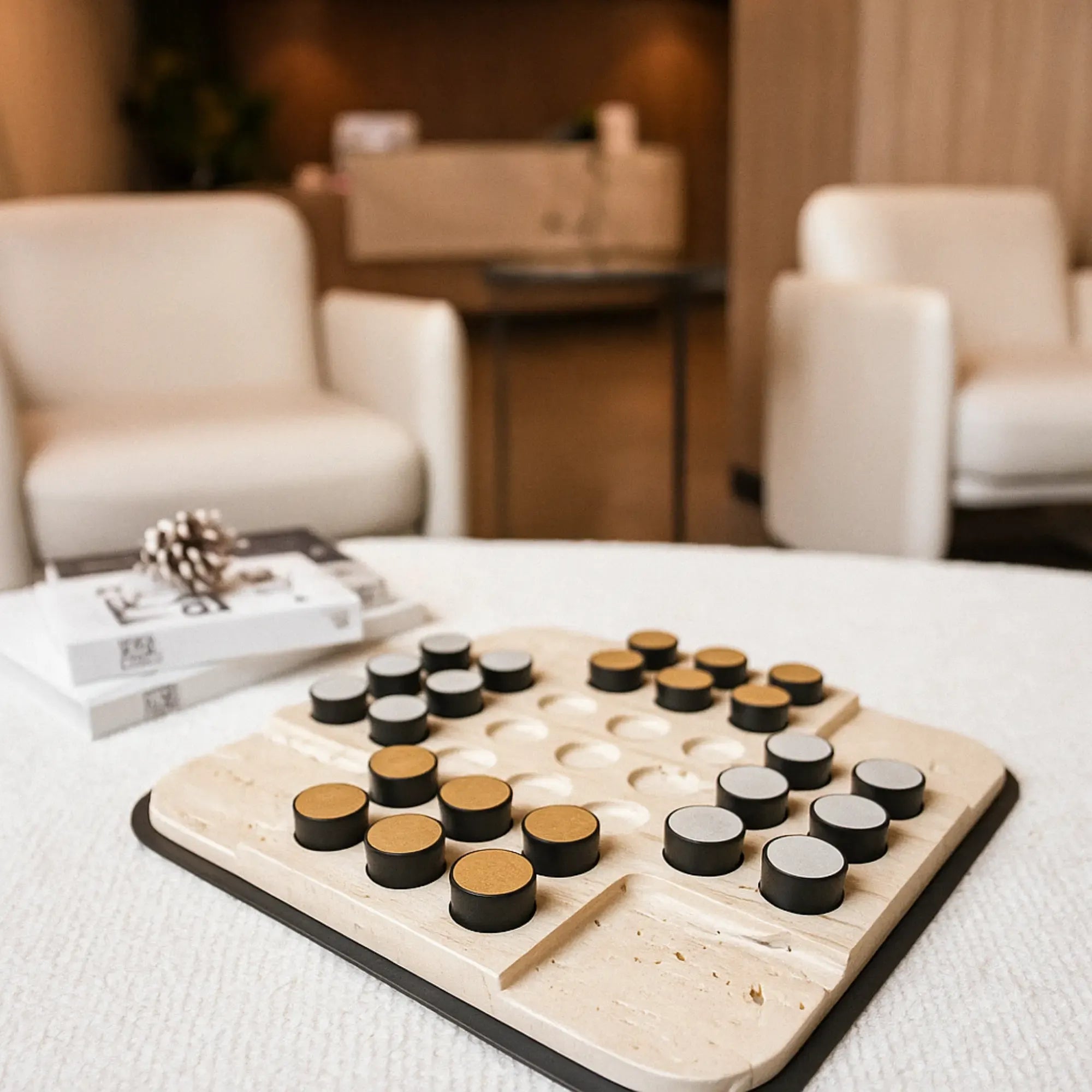 Tischspiel - Solitär-Spiel - Luxus Tic-Tac-Toe Brettspiel Ludus Magnus