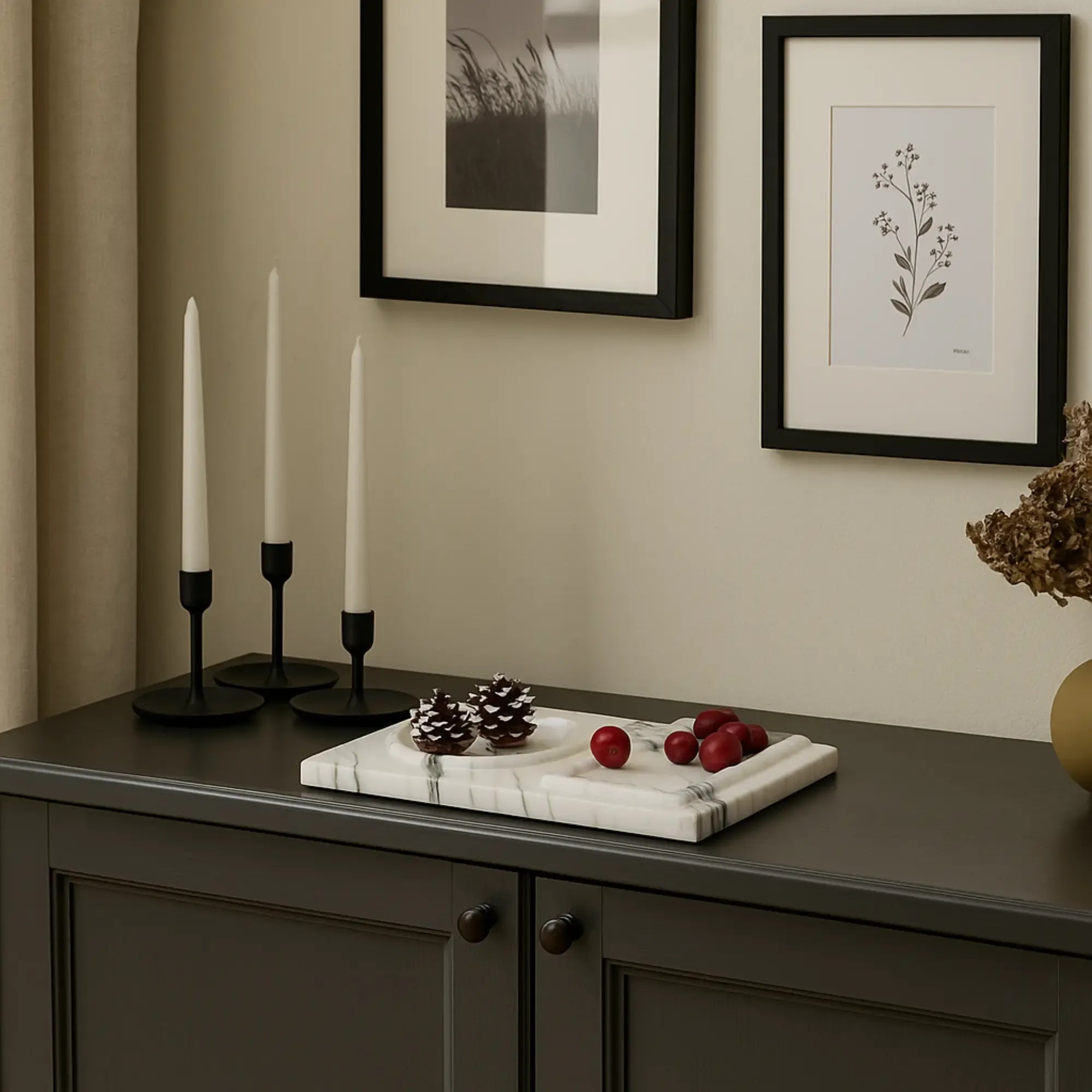 Marmortablett - rechteckige Form - Deko-Marmor-Platte Serviertablett Ablage Plateau Divisé