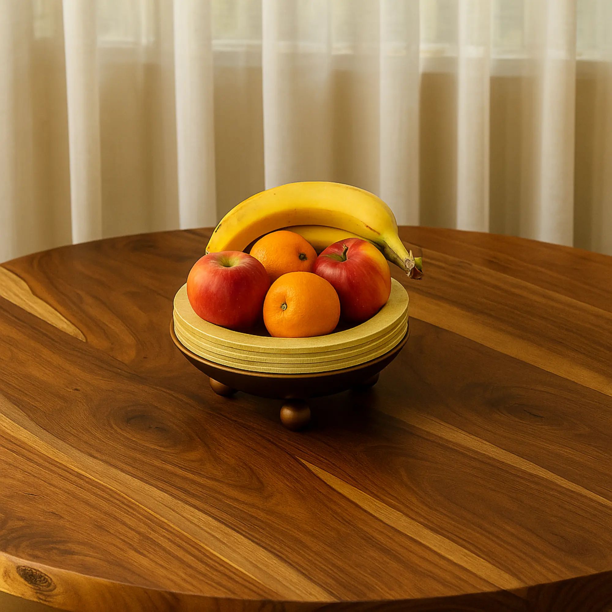 Runde-Schale - auf Kugelfüßen - Deko-und Obstschale Romano Beige