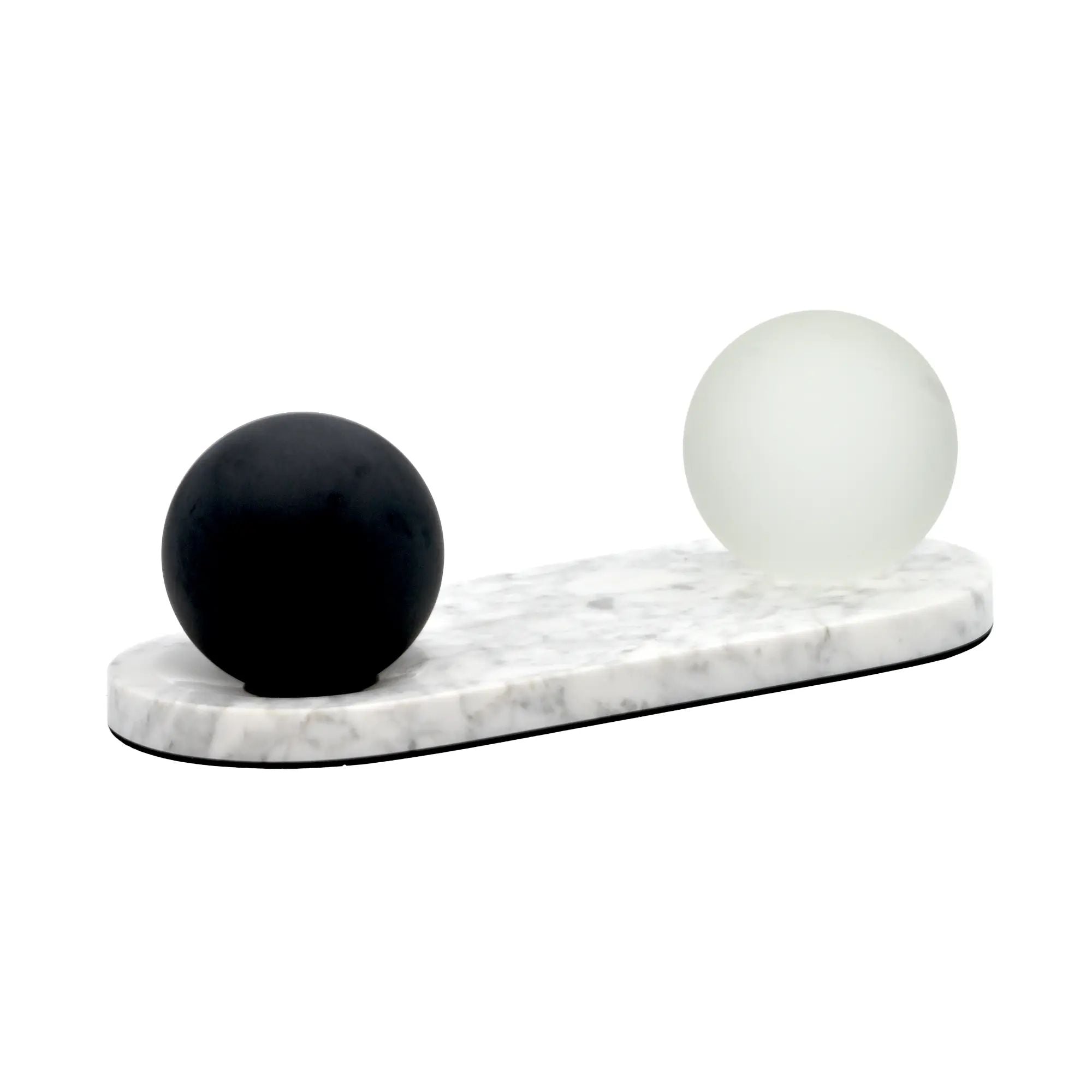 Dekoobjekt - Tablett mit Kugeln Carrara-Marmor – Dekoplatte – Designtablett Equilibrio Nan