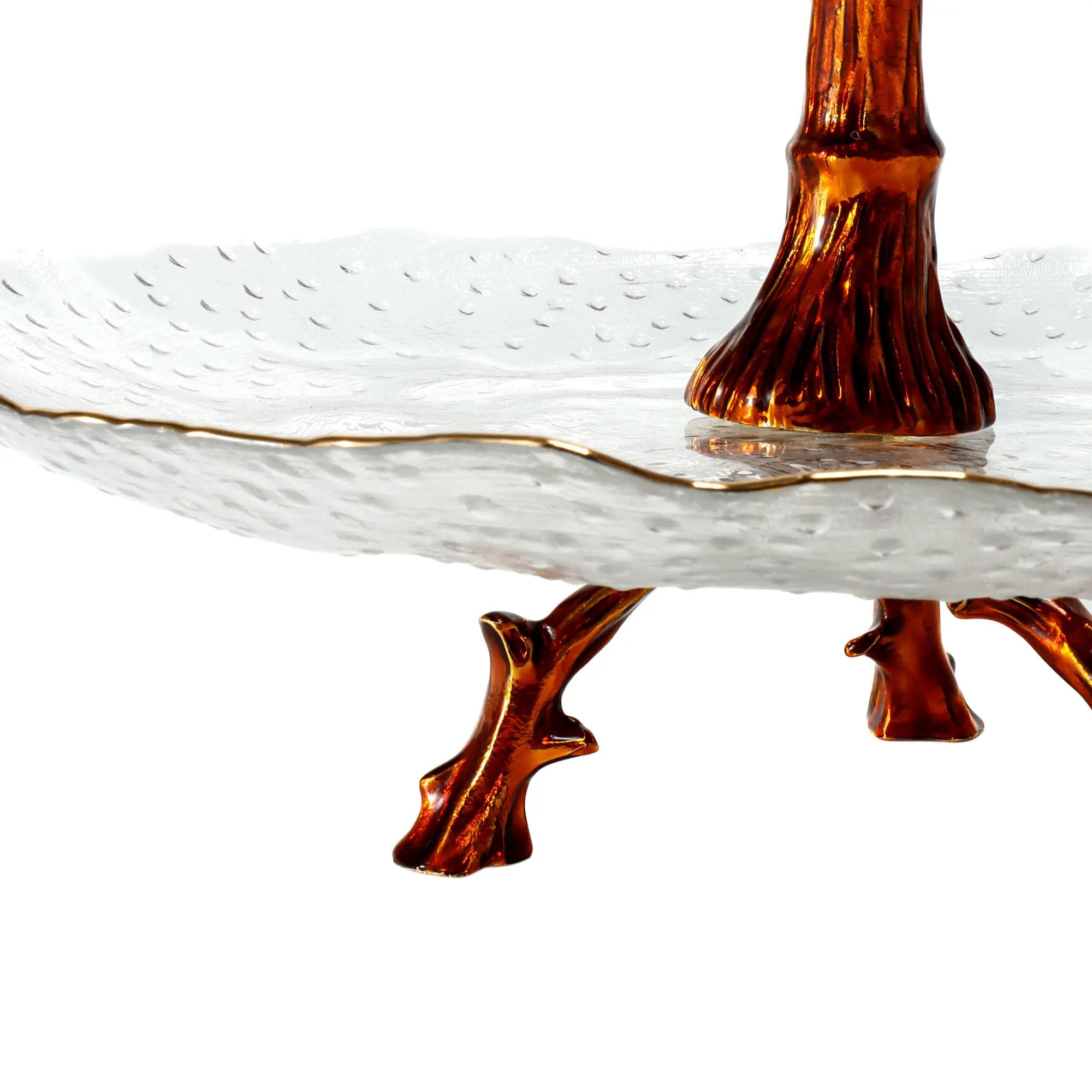 Dessertetagere - einstufiges Glas - Dessertteller klassische Etagere Palme Default Title