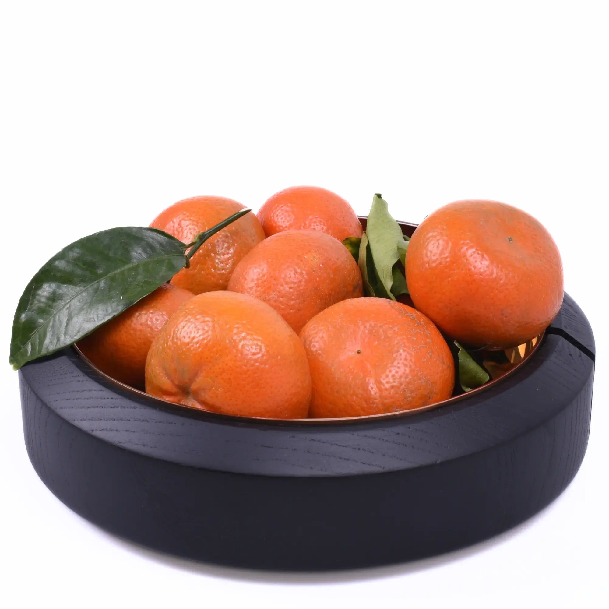 Runde-Schale - aus Holz und Edelstahl - Obstschale Servierschale glänzend Lol