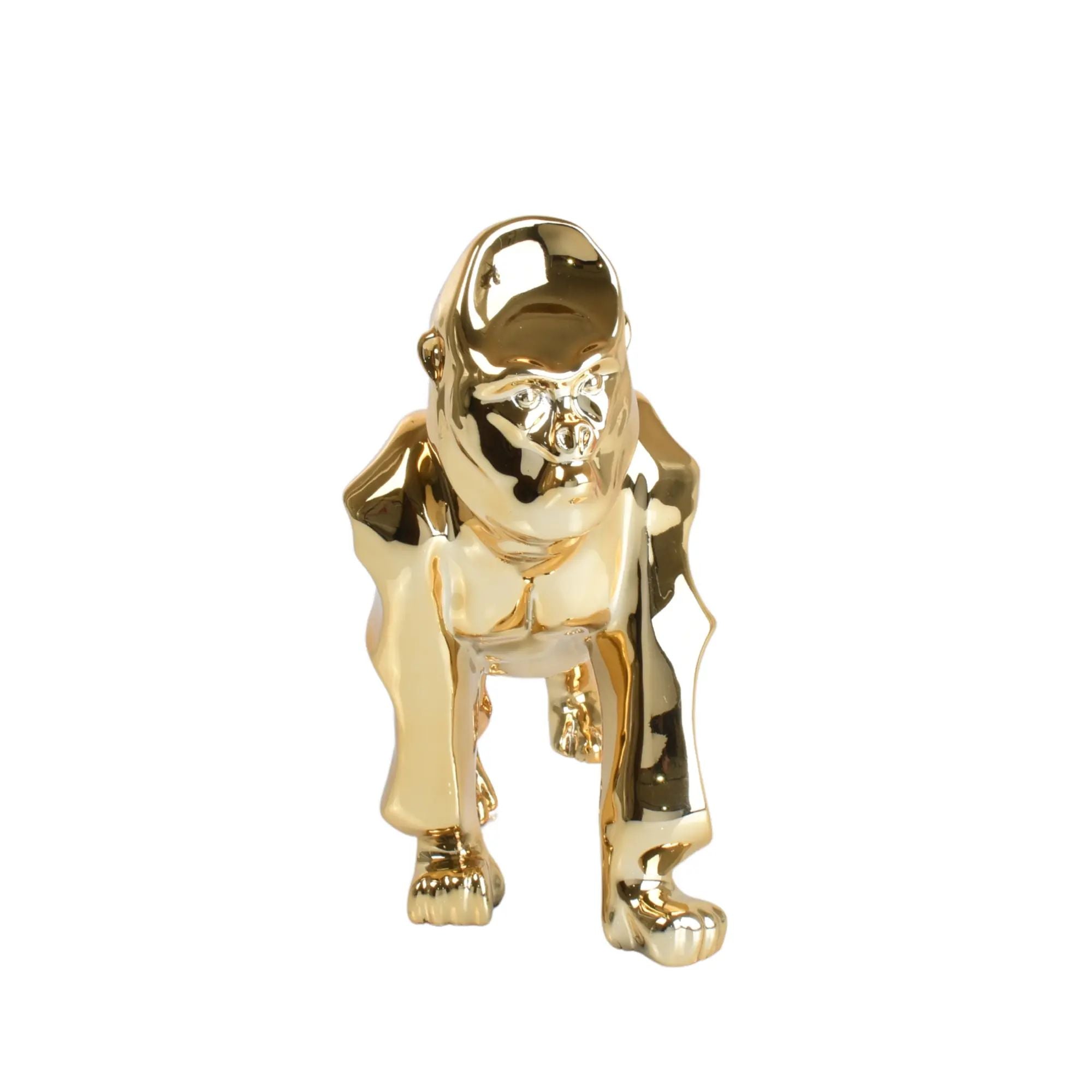 Tierfigur - goldenes Design - Designer Statue Gorilla King Kong Default Title
