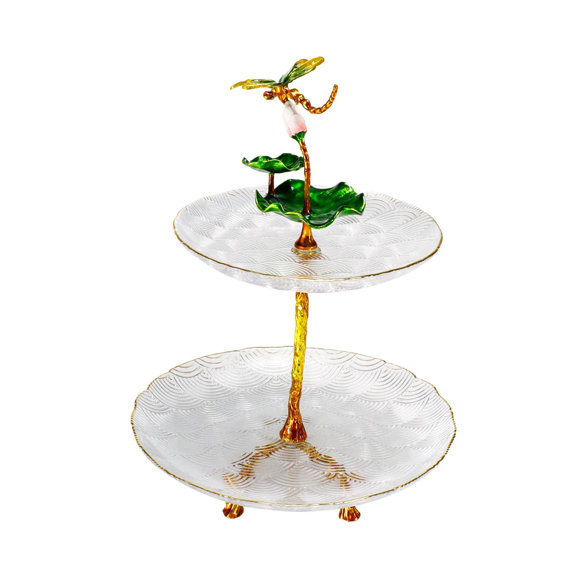 Dessertetagere - zweistufig Glas - Glasetagere klassische Etagere Libelle Default Title