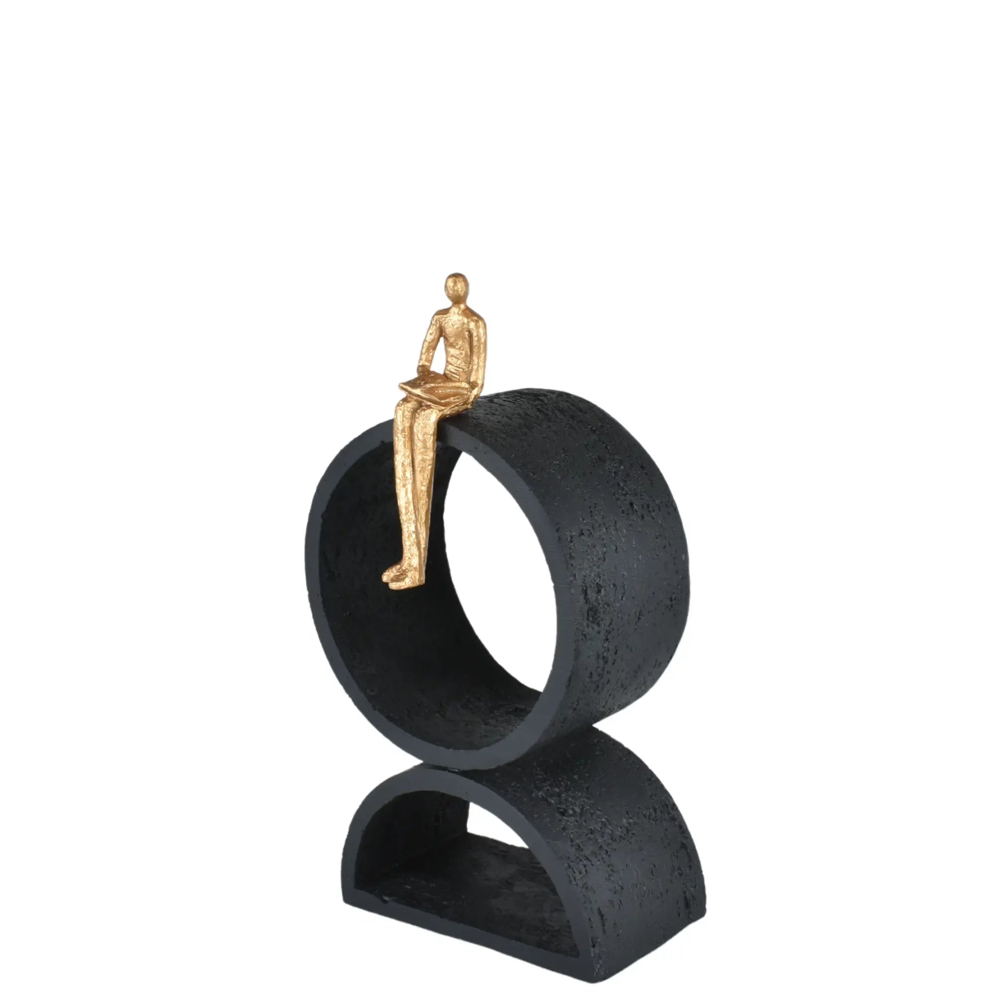 Dekofigur - Leser in Goldton - Edles Deko-Objekt Dekorative Skulptur Contemplation Default Title