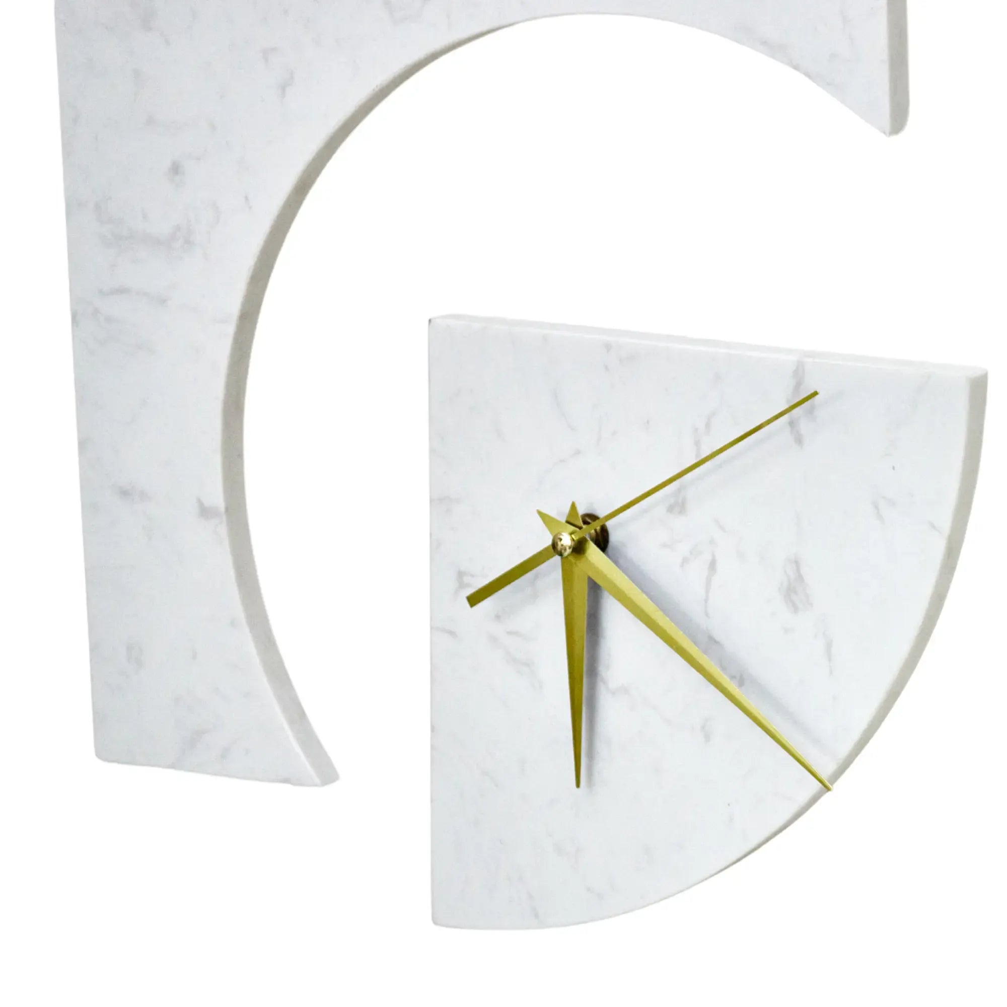 Wanduhr - zweiteilig aus Marmor Modernes Wanddeko - Goldzeiger Dekouhr Marble Time