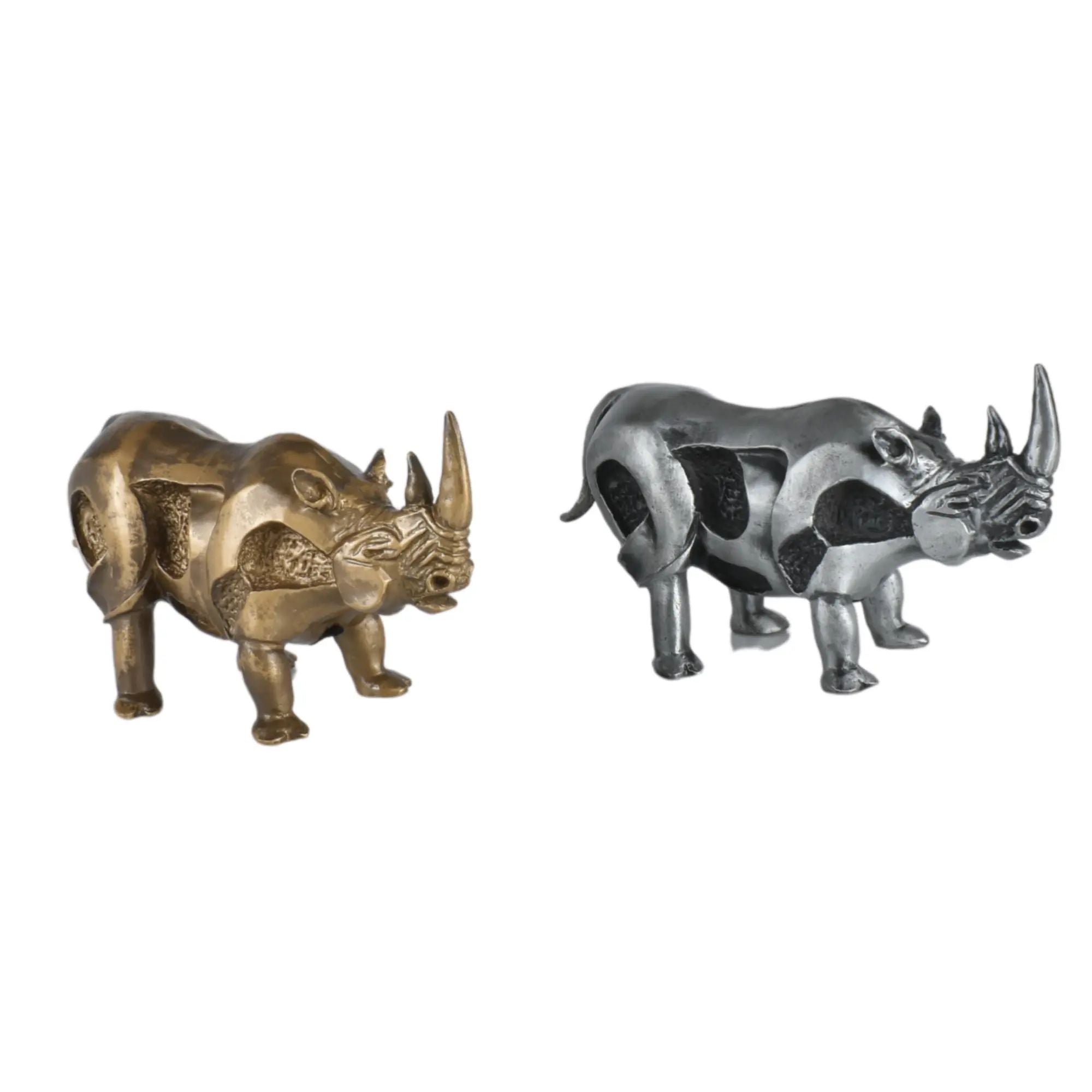 Tierfigur - Nashorn - Edle Deko-Skulptur Design Deko-objekt Brass Guardian Bronze