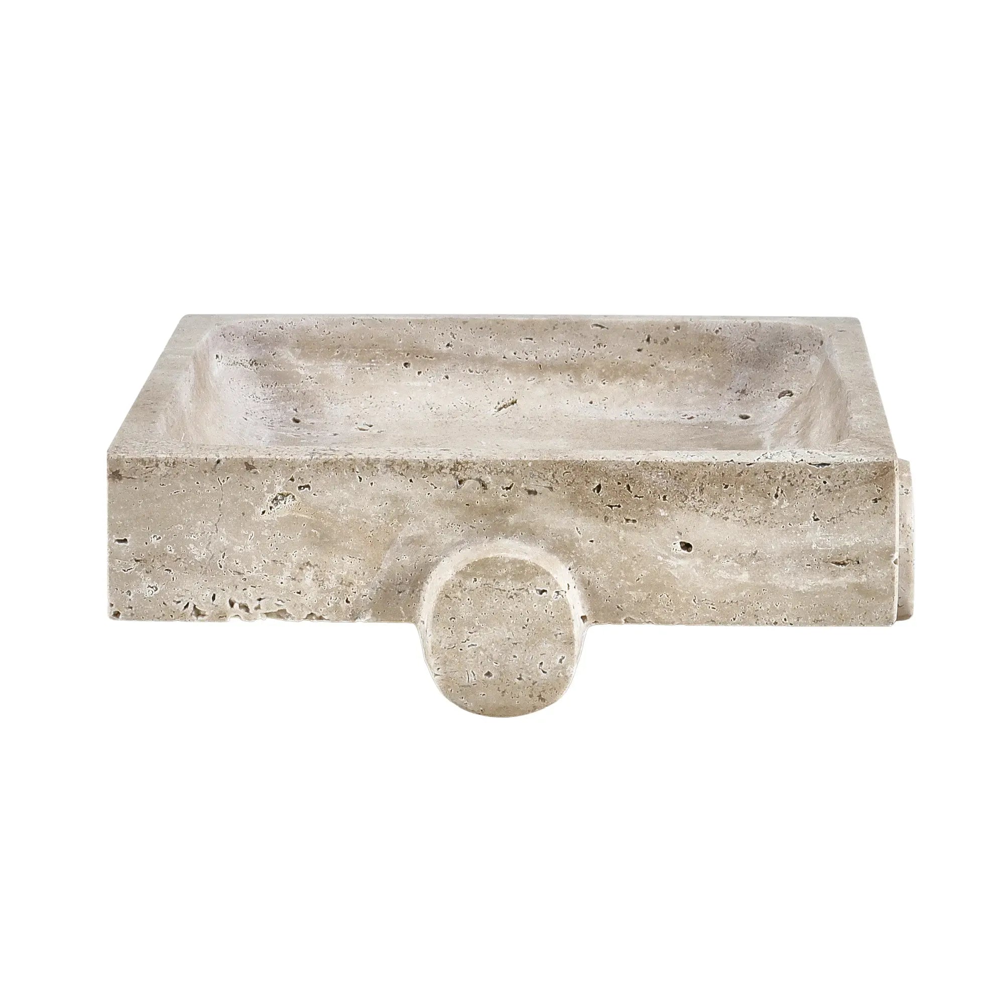 Marmortablett - rechteckig - Travertinschale, Deko-Tablett Empor