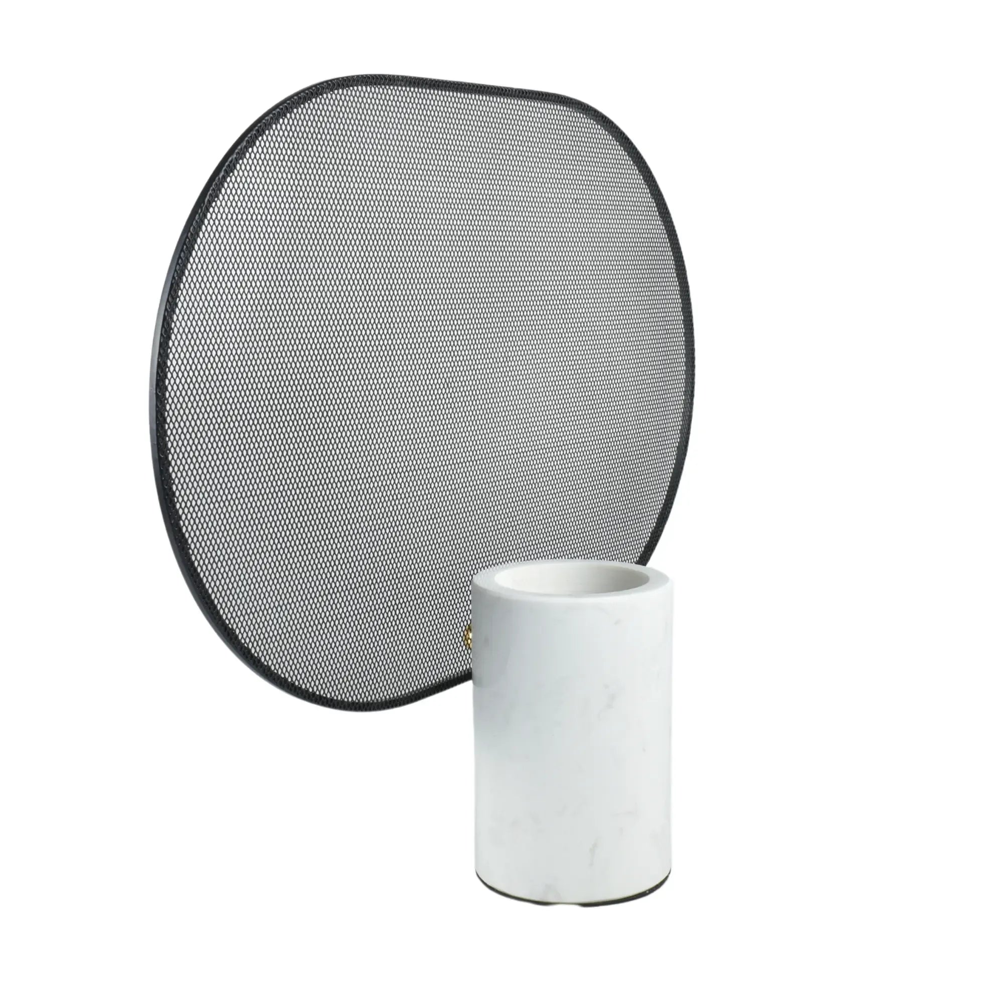 Marmorvase - rund mit Alu - Exclusive Designervase Deko Tischvase Marble Eclipse