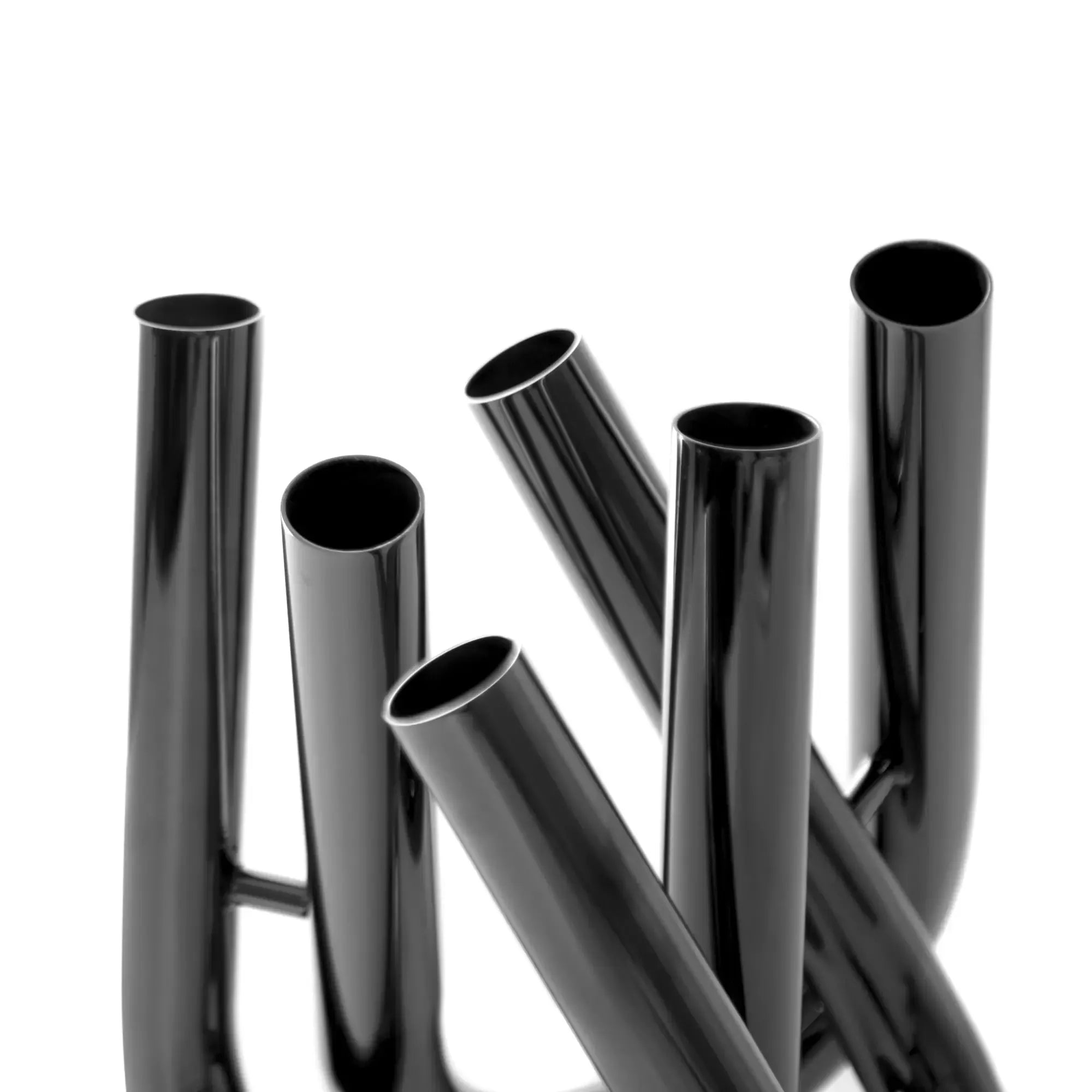 Edelstahlvase - U-Förmig - 6 Öffnungen Tischvase mit 3 Vasenarmen moderne Vaso Eterno GunMetal