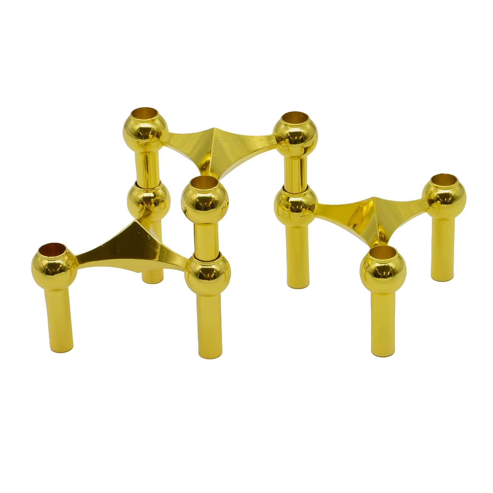 Kerzenständer - Modularer Design-Leuchter Nagel Stapelbar Triade Aurea Gold