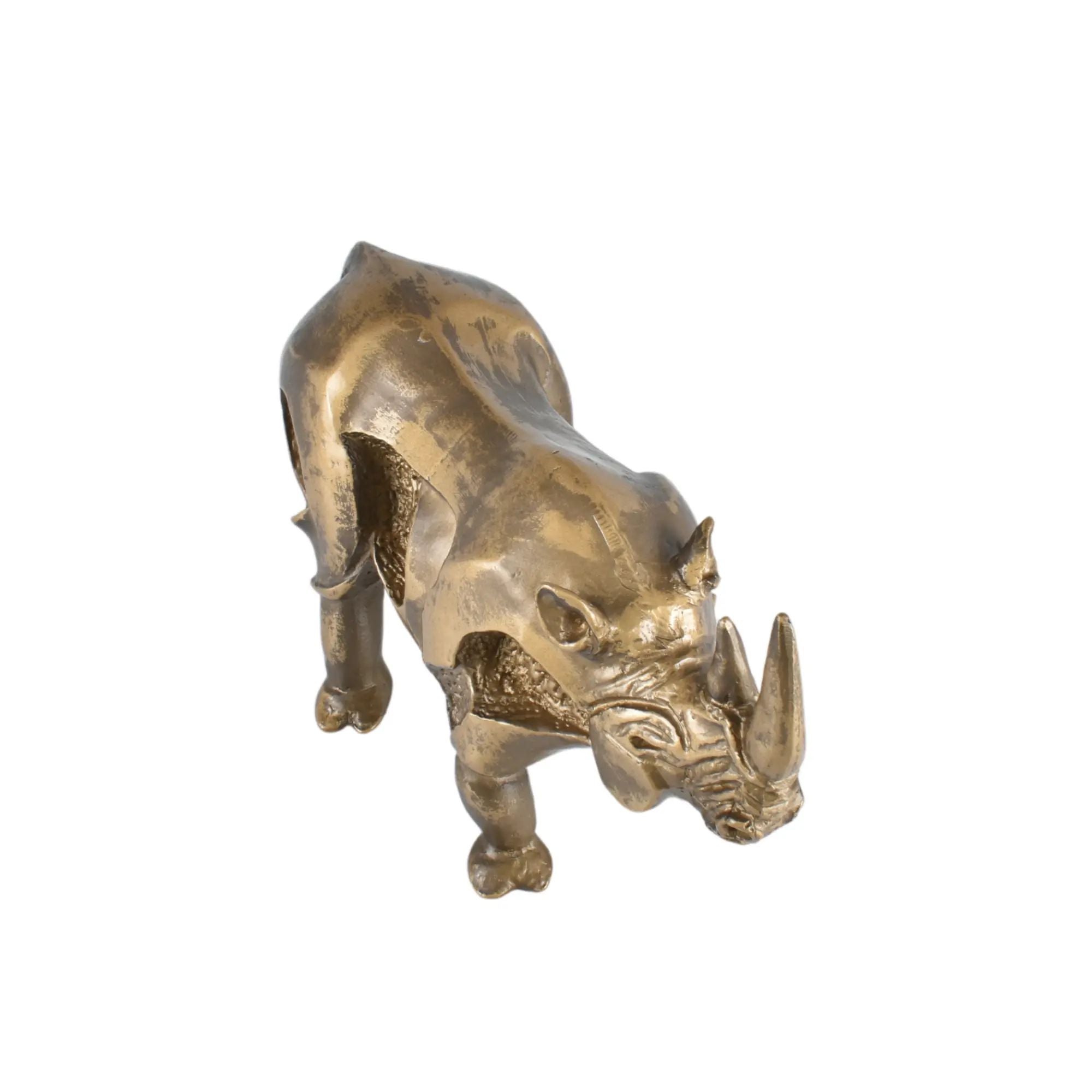 Tierfigur - Nashorn - Edle Deko-Skulptur Design Deko-objekt Brass Guardian Bronze
