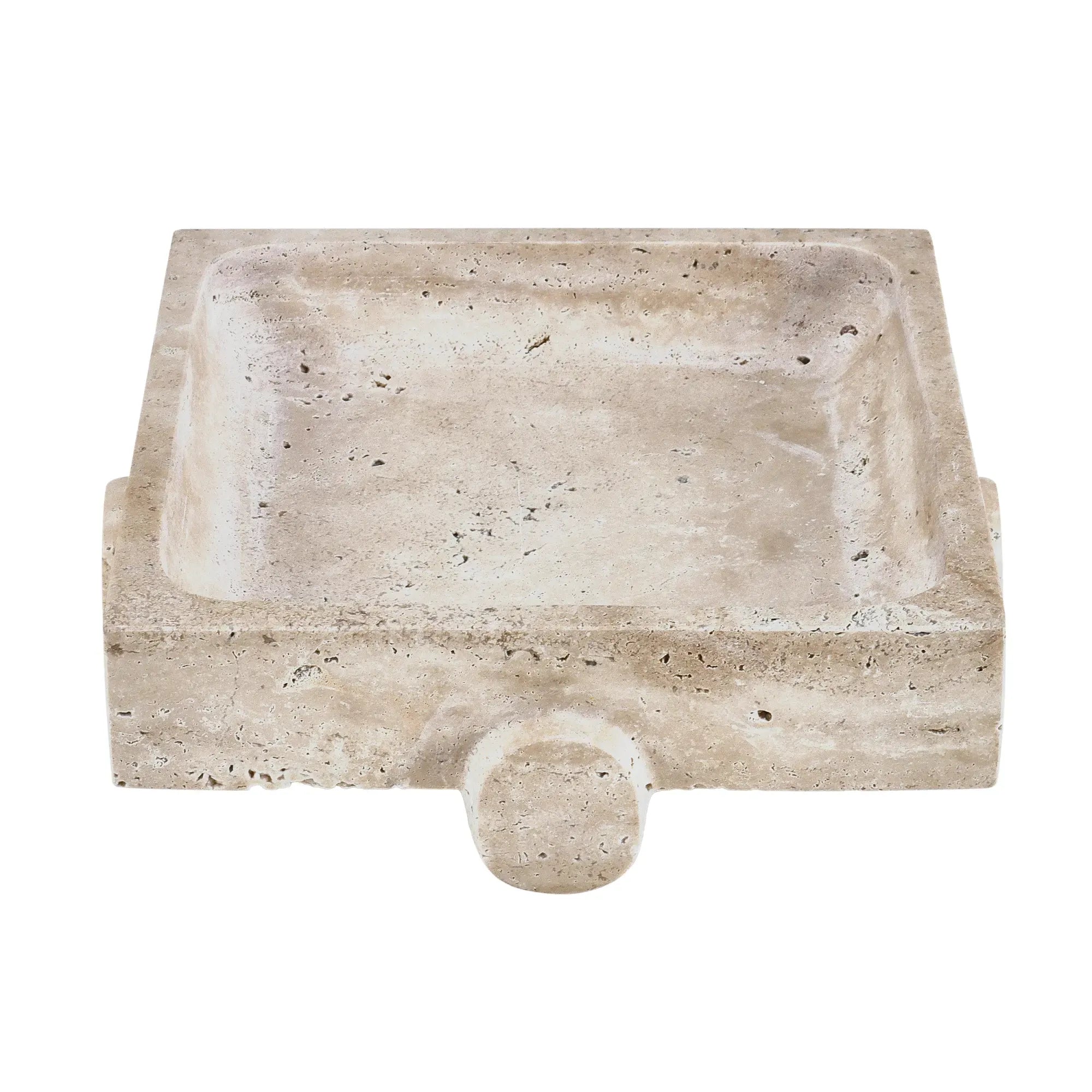 Marmortablett - rechteckig - Travertinschale, Deko-Tablett Empor