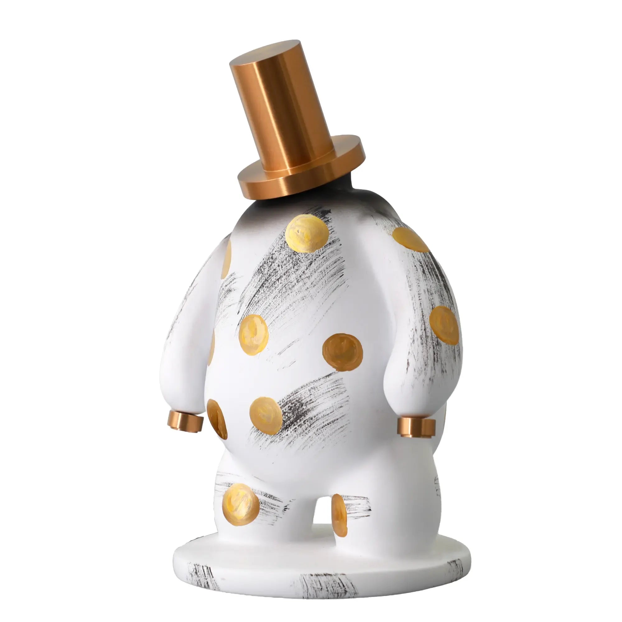 Dekofigur - Designer Pop-Art Skulptur - Skulptur Verspieltes Pop-Design Orbis Aurum Weiss-Gold