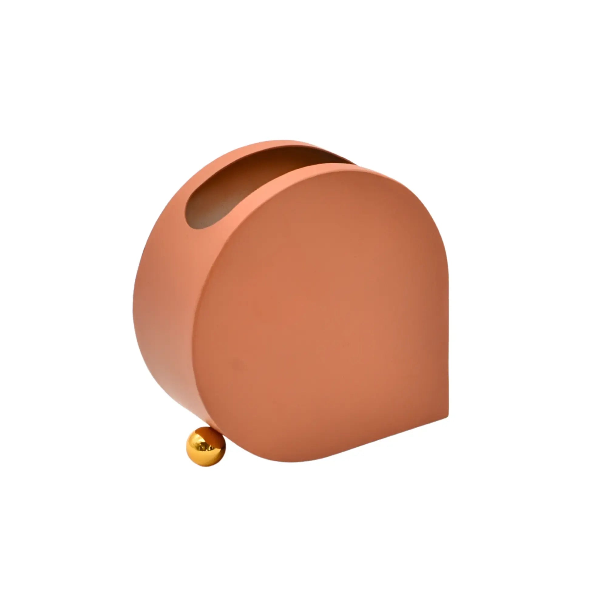 Edelstahlvase - Moderne Designer-Tischvase - Skulpturale Standvase Sfera Aurea Klein