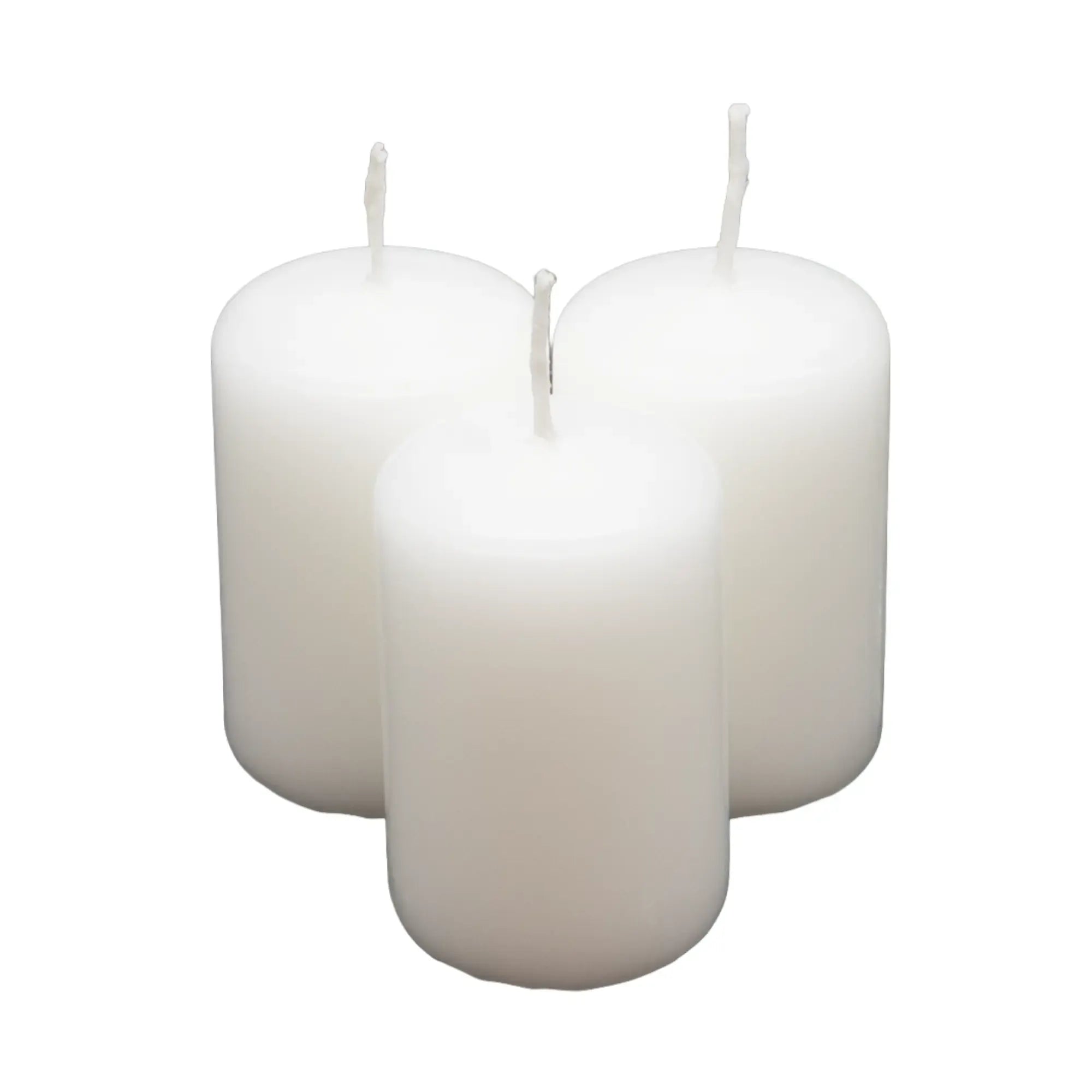 Stumpenkerze - Lichtensemble – Satinierte Blockkerzen aus Paraffin – Kleine Stumpenkerzen 4er‑Set Lumen Alba Nan