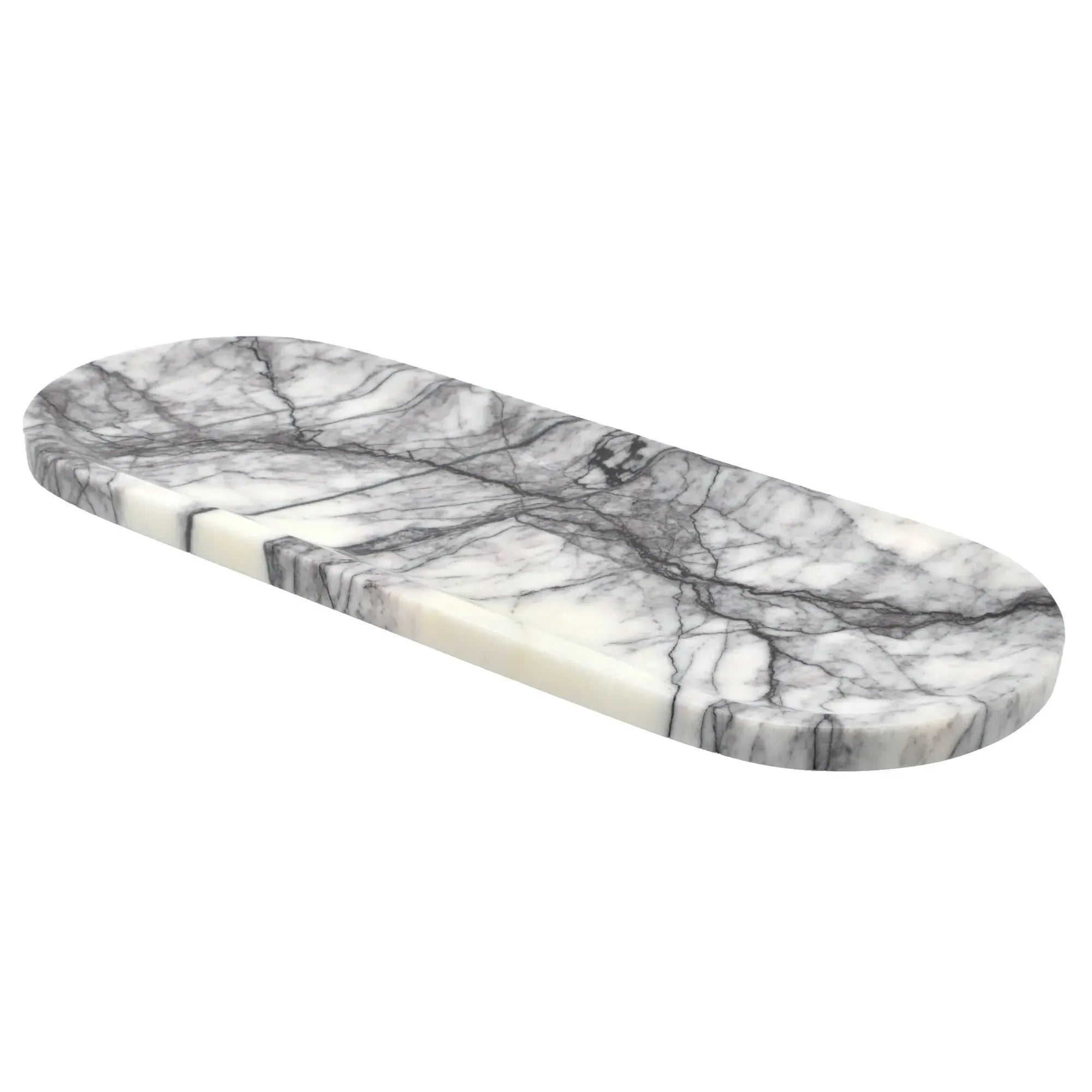 Tablett - aus Marmor - Serviertablett Dekotablett Nero Weiß