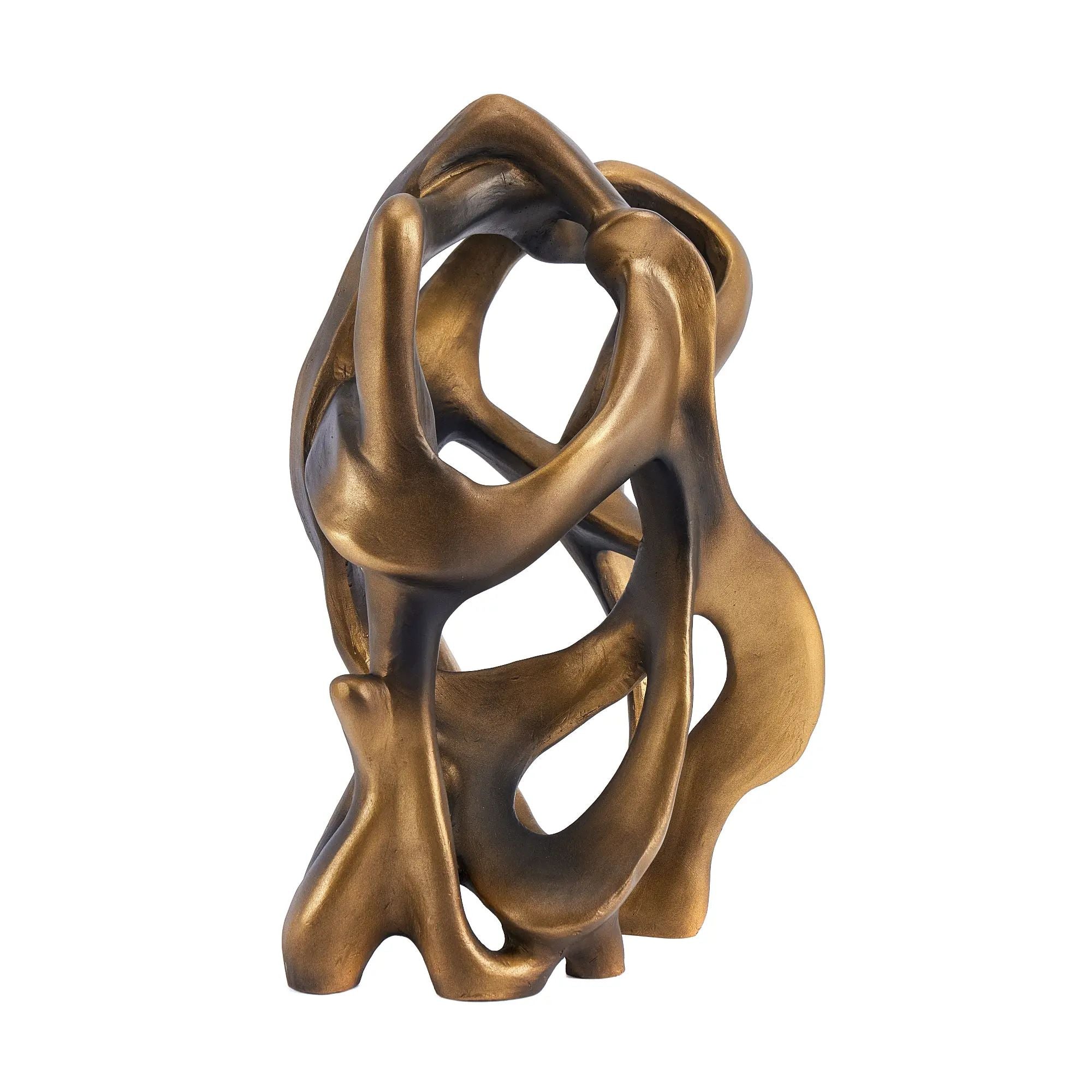 Dekoobjekt - Strukturiert - Designer Skulptur Freundschaft Bronze