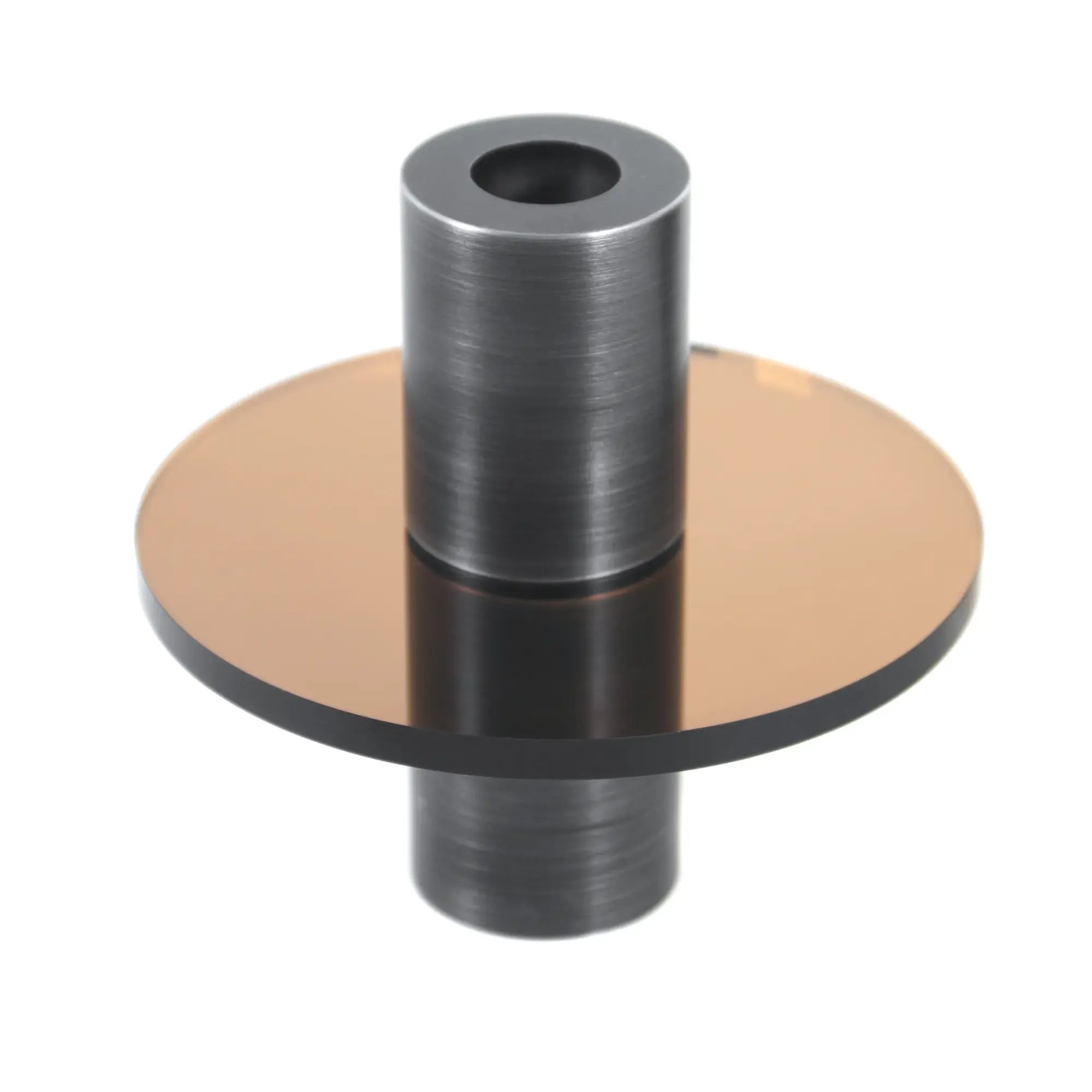 Kerzenständer - mit Kupfer Glasplatte - Design Kerzenhalter rund Edelstahl Portacandela Giro