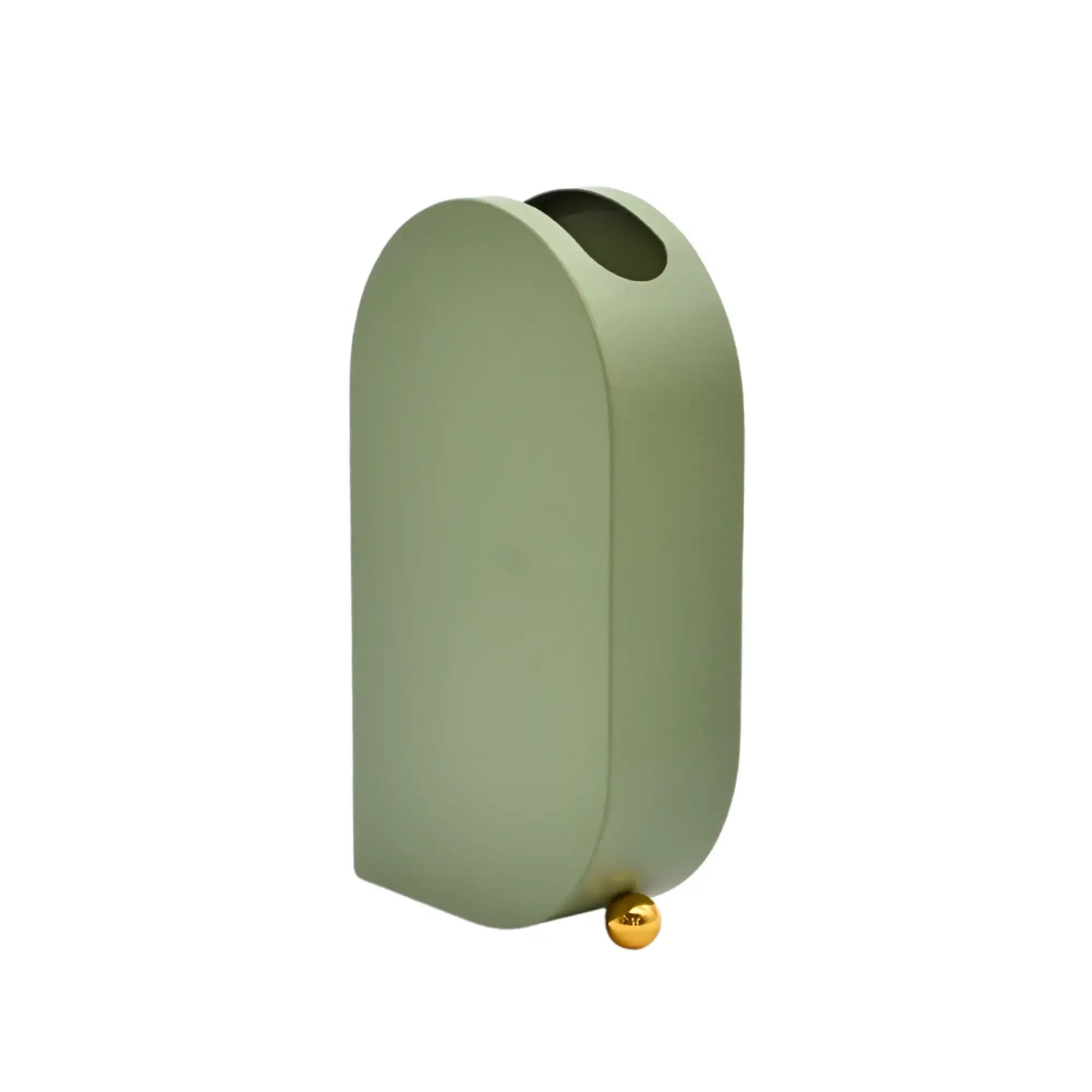 Edelstahlvase - Moderne Designer-Tischvase - Skulpturale Standvase Sfera Aurea Groß