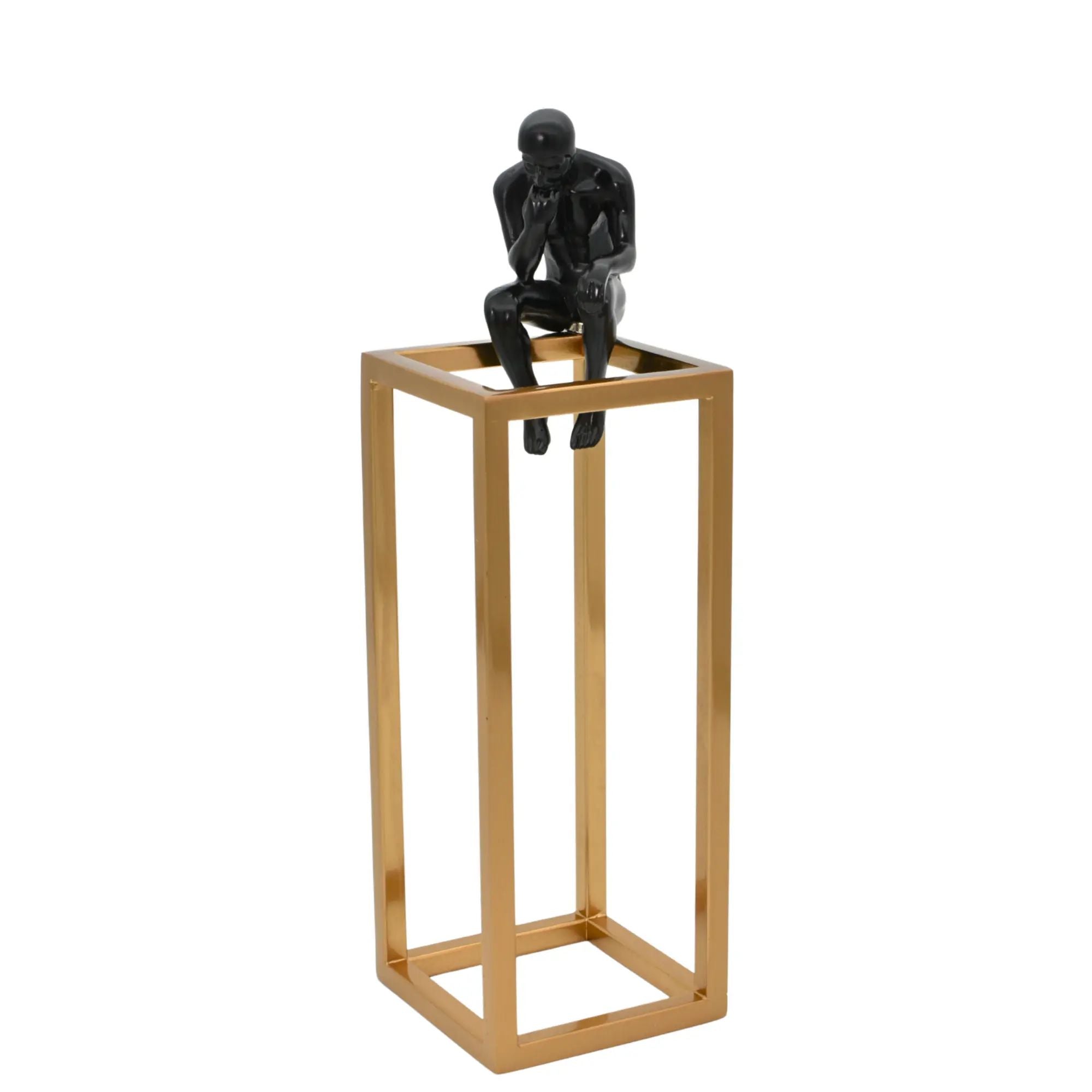 Dekofigur - Moderne figurative Denkerskulptur - Skulptur Architektonische Denker-Sitzfigur Cognitio Aurea Default Title