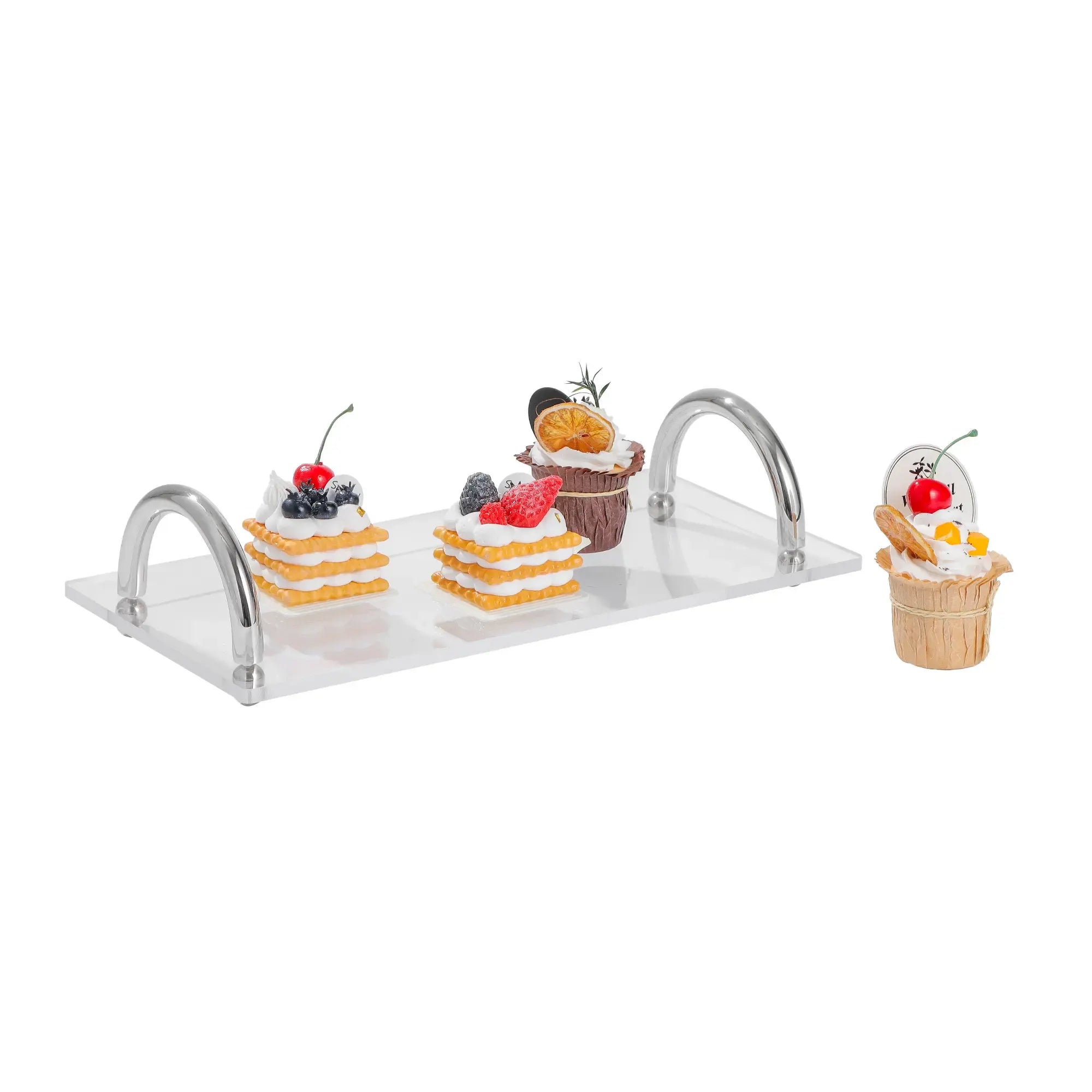 Serviertablett - Acryl mit Griff - Transparentes Tragetablett Duo