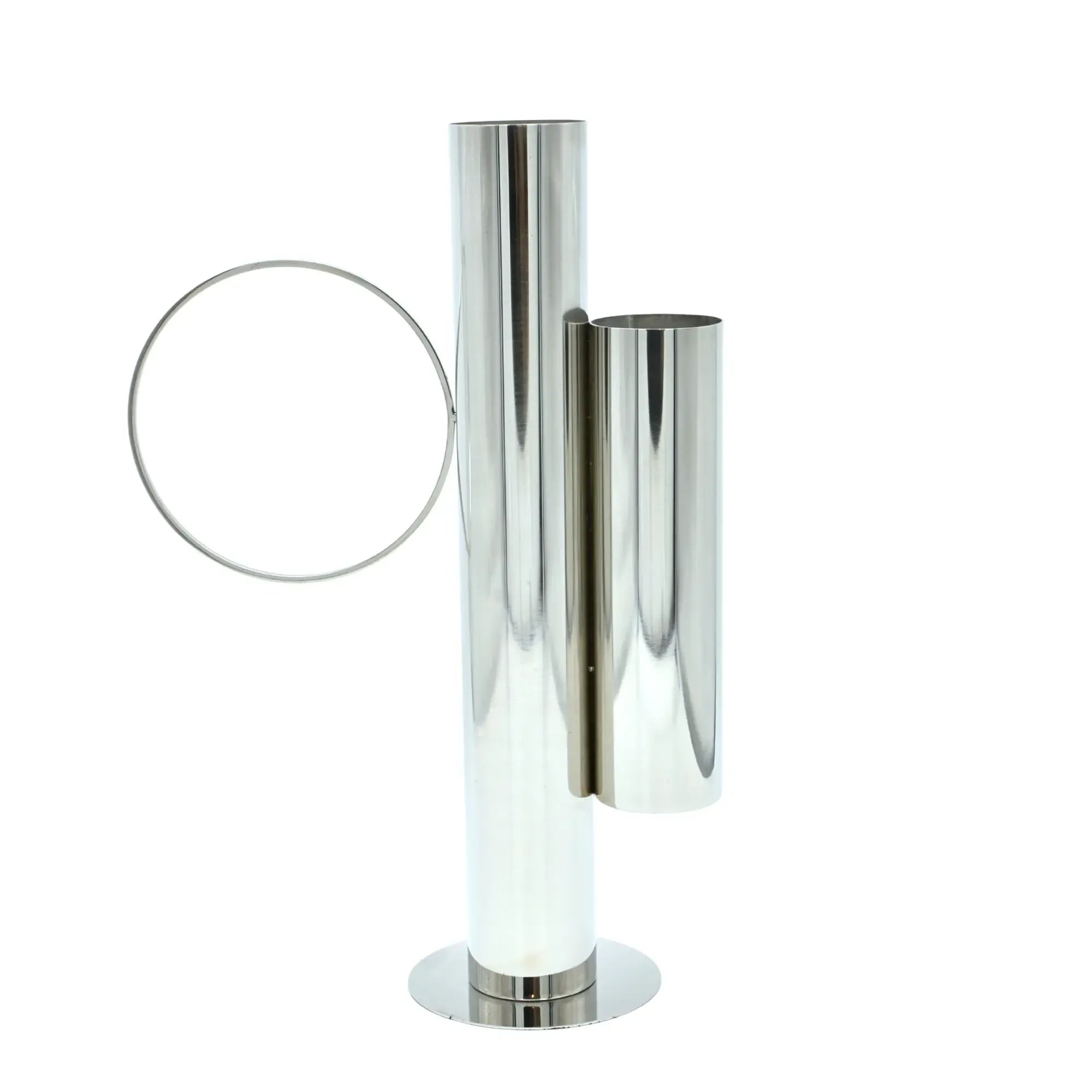 Edelstahvase - Moderne Dekovase in skulpturaler Form - Architektonische Standvase Gemini Anello Default Title