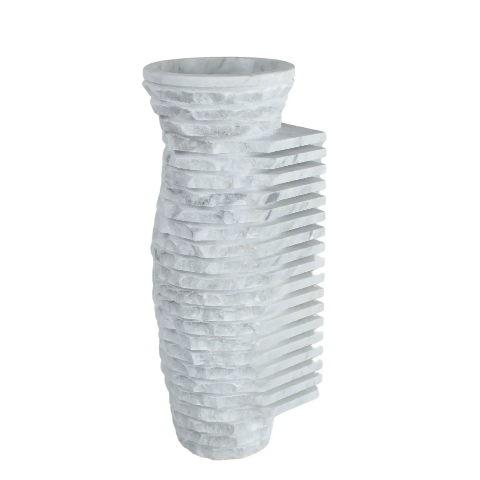Reliefvase - Asymmetrische Naturstein Vase - Strata