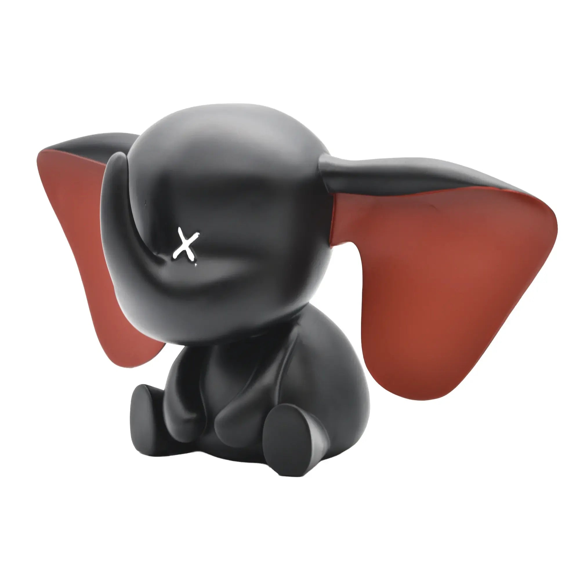 Cartoonfigur - Deko Skulptur Pop‑Art Jumbo Elefant schwarz Abstrakte – Cartoon-Toy – Designdeko Elephas Dumbo Sitzend