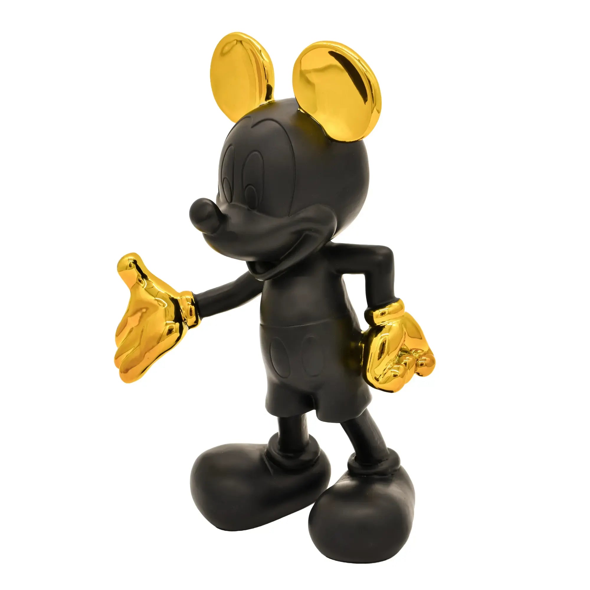 Zeichentrickfigur - Lachender Goldener Micky Maus Sammlerstück - wel.Mickey Mouse Schwarz-Stehend