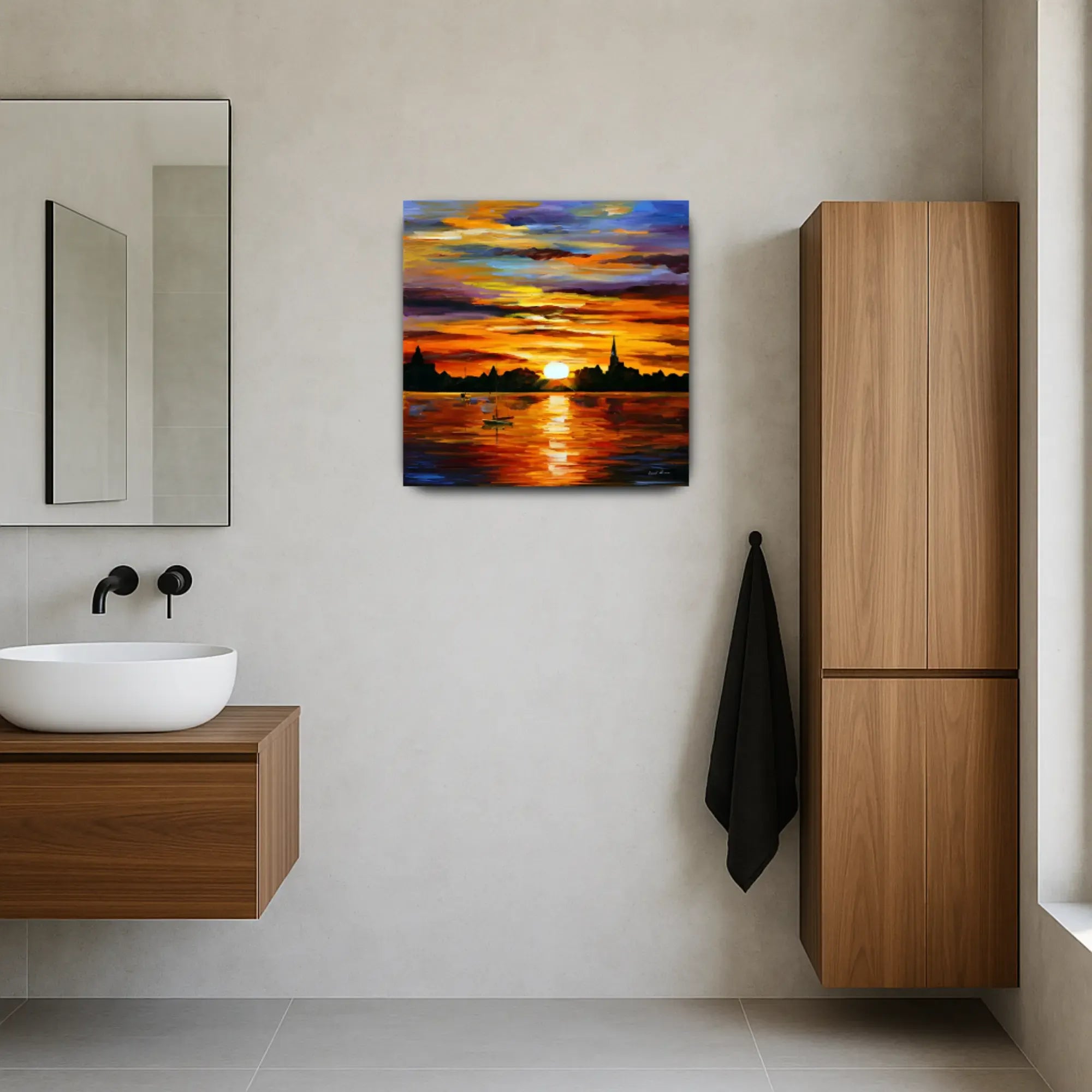 Großes Gemälde - Atardecer Dorado