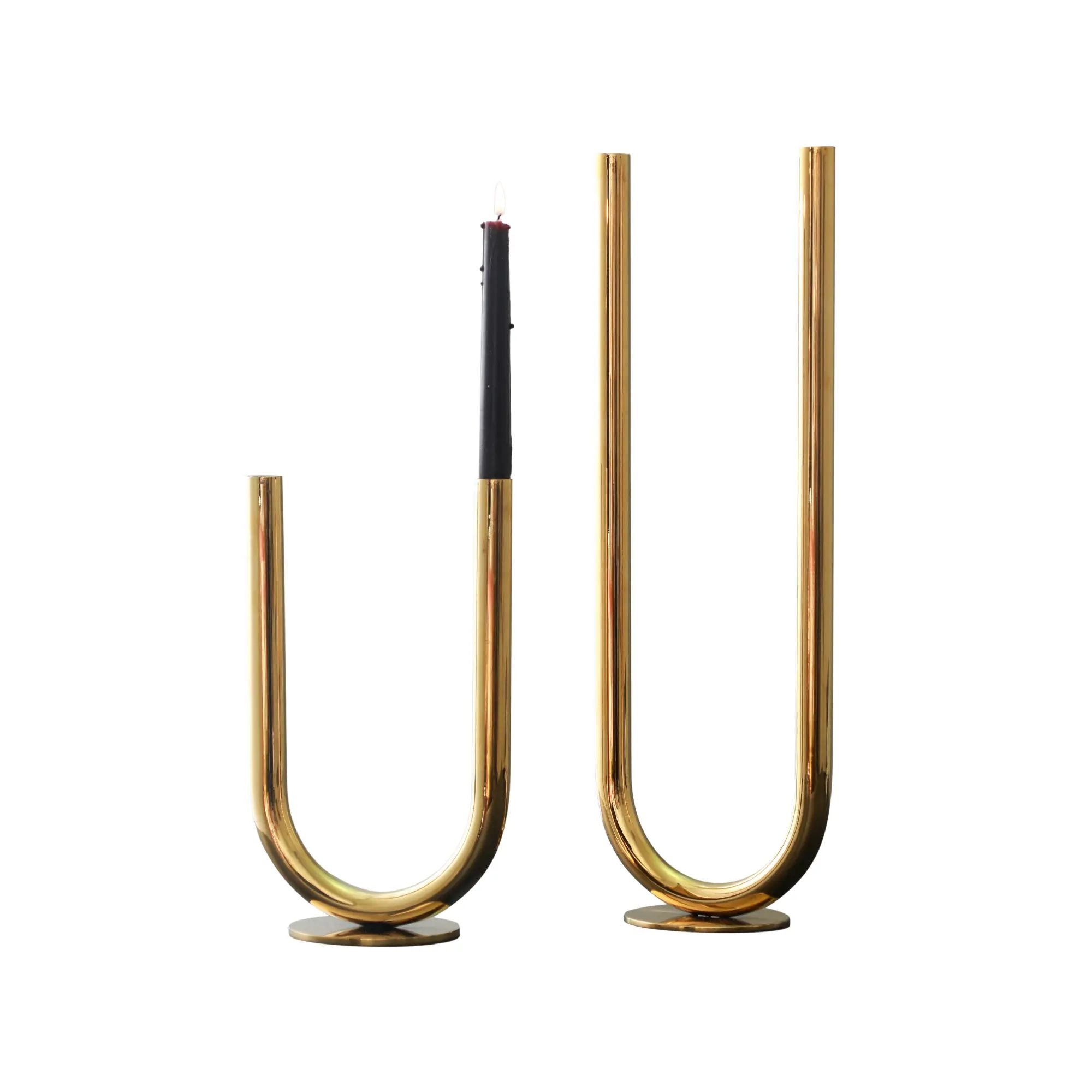 Kerzenständer-Set - U-Form Stabkerzen - Designer Kerzenhalter Leuchter Enamigi Groß