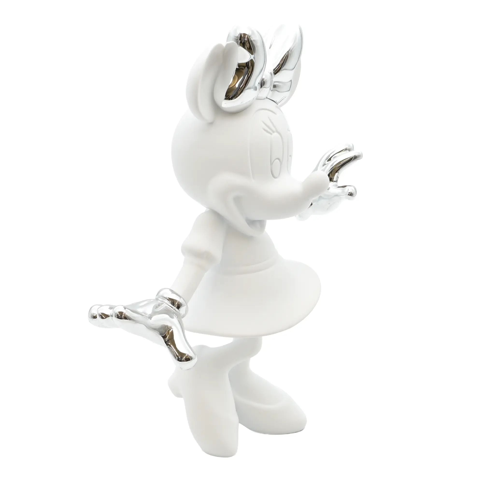 Zeichentrickfigur - Lachende Goldene Minnie Maus Sammlerstück - wel.Minnie Mouse Weiß-Stehend