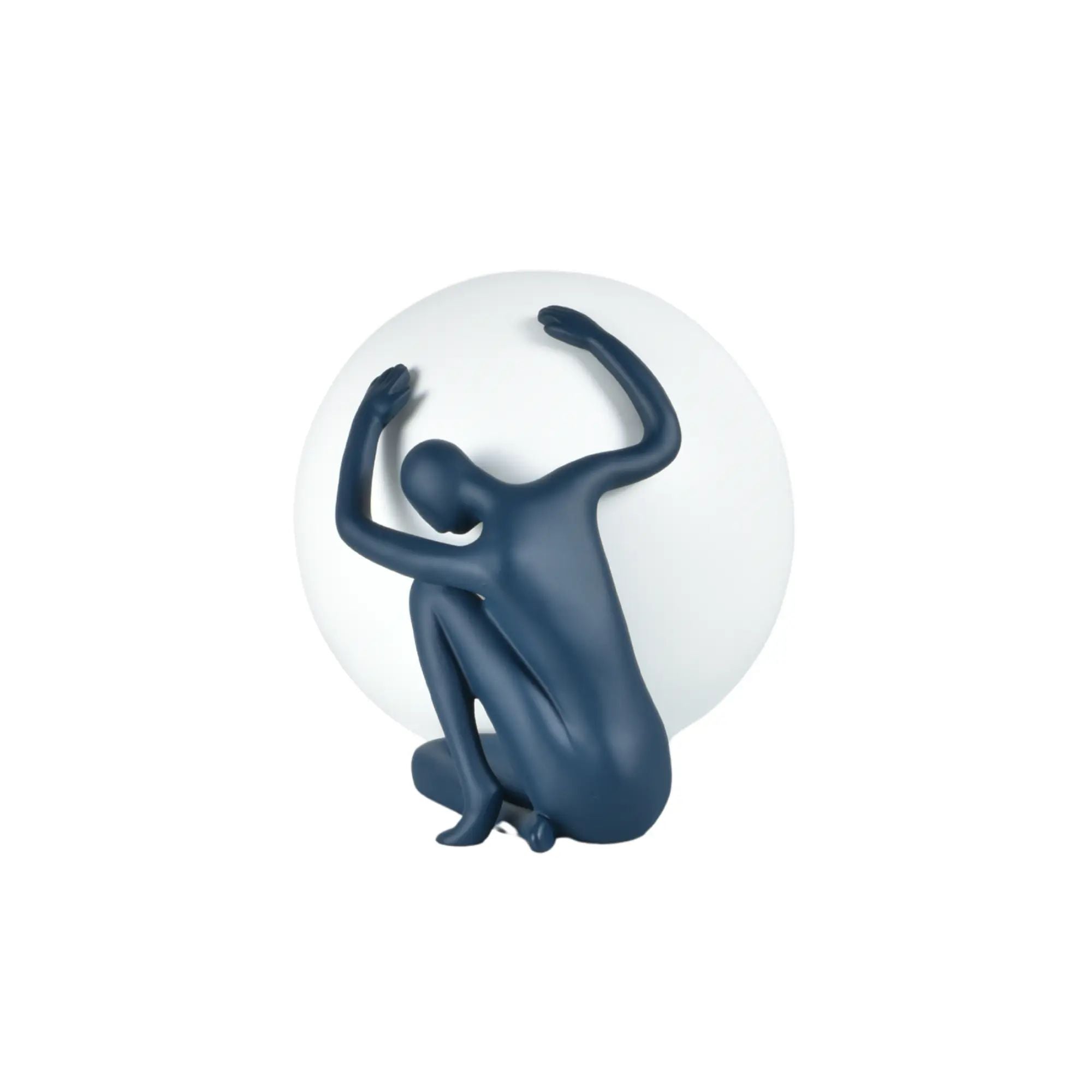 Dekofigur - Mensch auf einer Kugel - Modernes Deko-Objekt Figurenskulptur Réflexion Moderne Blau