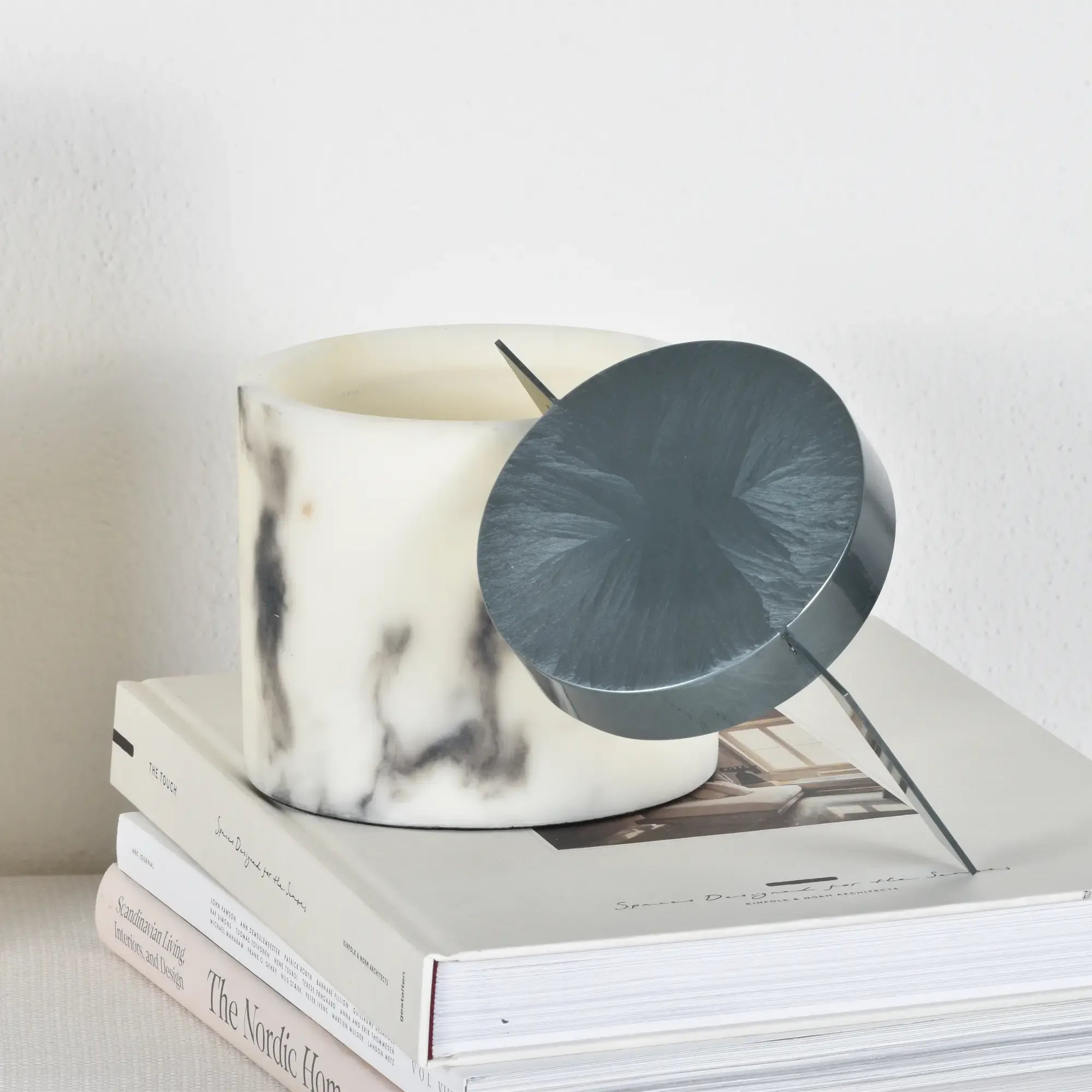 Aufbewahrungsbox - mit Deckel rund - Marmoroptik Ablage Aufbewahrungsdose Badezimmer Horizon Horizon 3