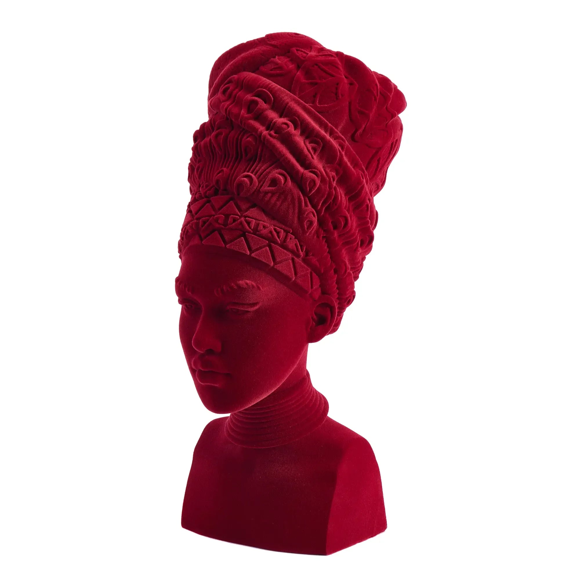 Samtdeko - Damenkopf Büste - Samt-Figur rote Deko-Figur Adeola Default Title