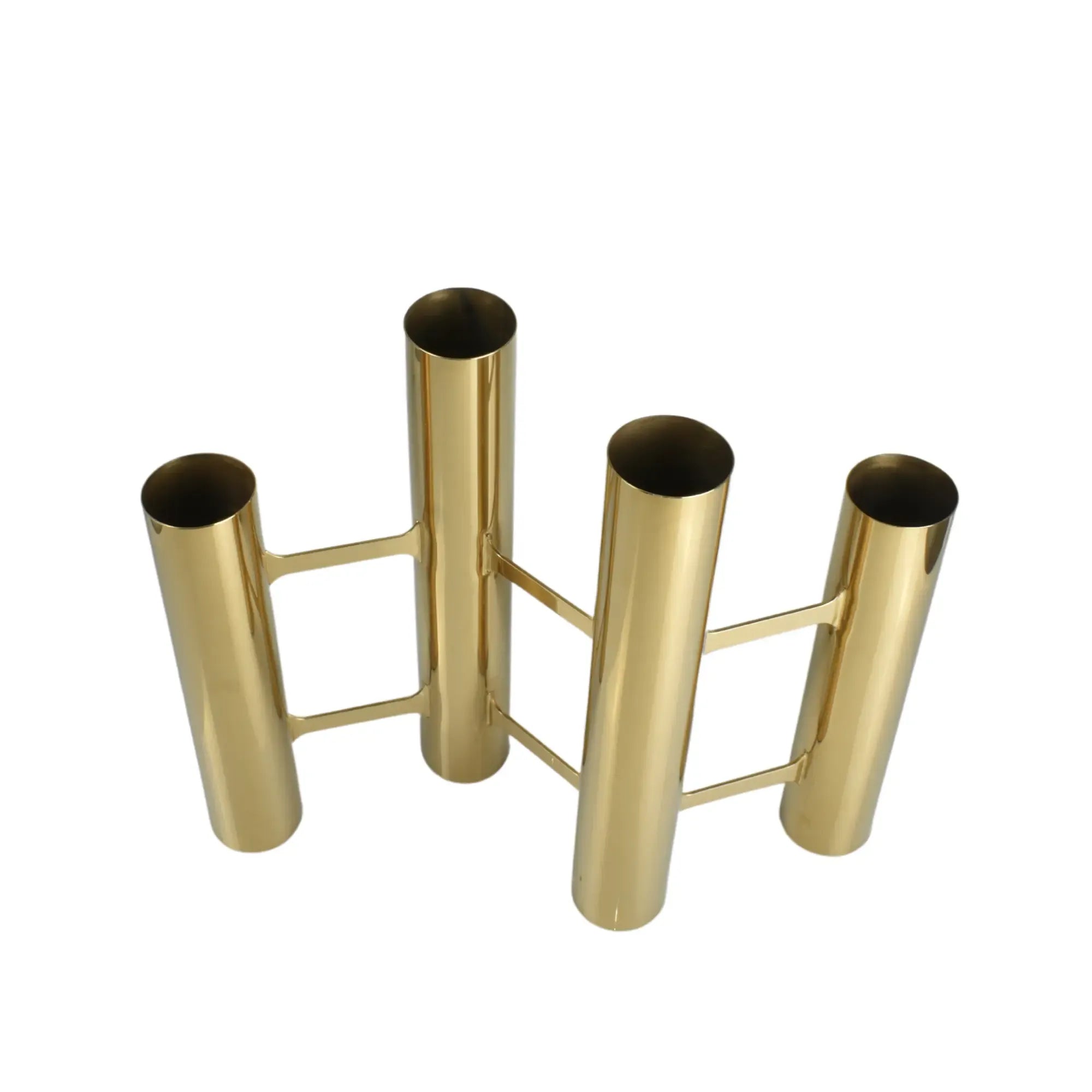 Tischvase - mit 4 Kammern - Große Metallvase mit Öffnungen für langstielige Blumen Magnifique