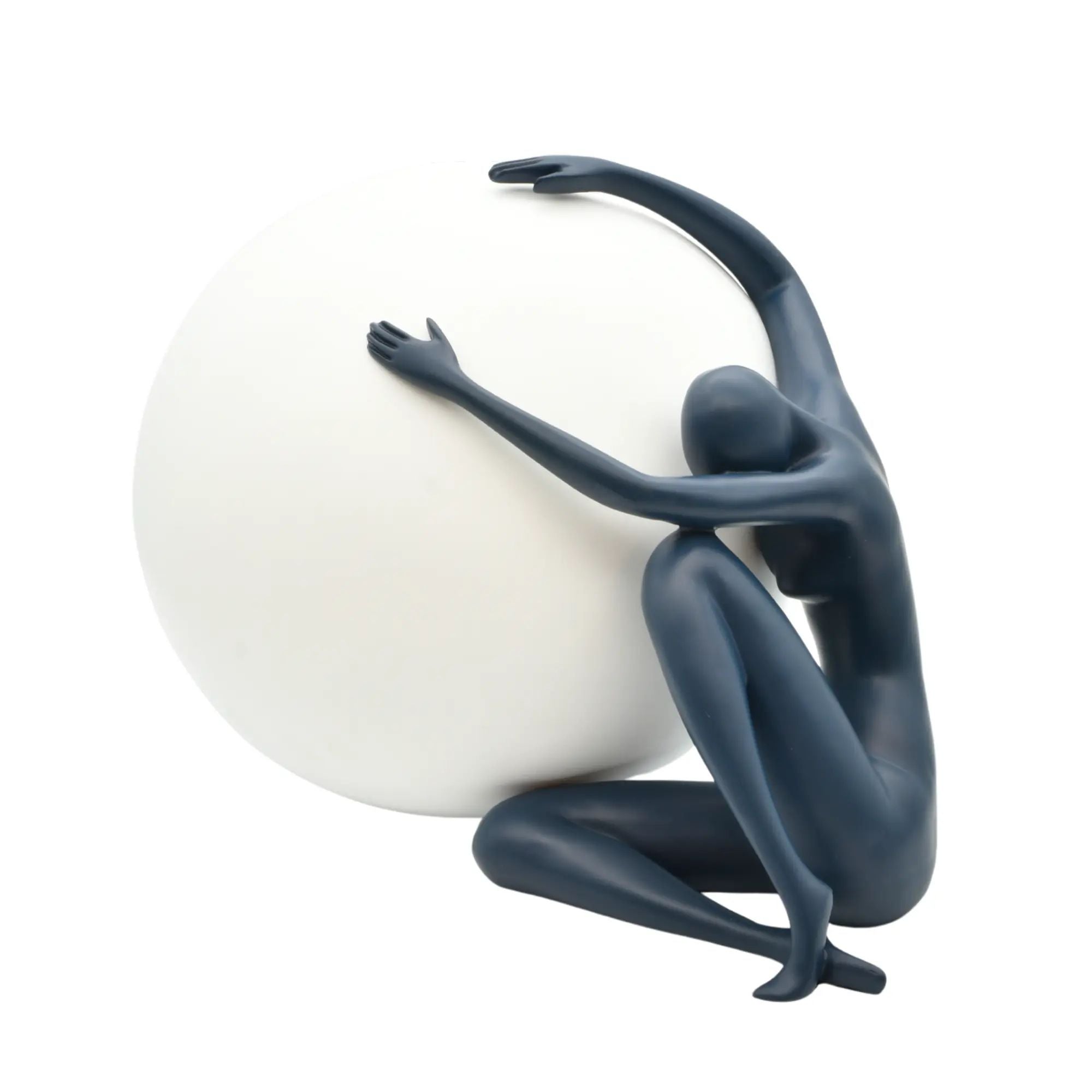 Dekofigur - Abstrakte Skulptur Statement-Figur Sisyphos Orbis Blau