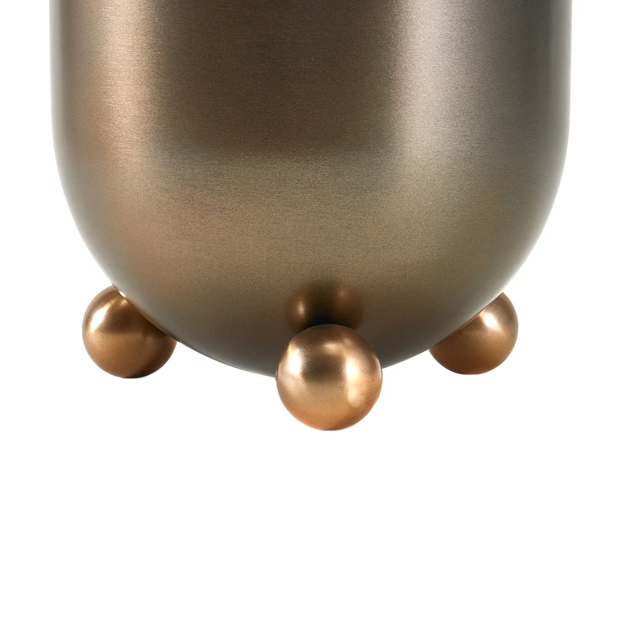 Dekovase - Bronzeoptik rund - Große Tischvase Trockenblumen-Vase Romano Default Title