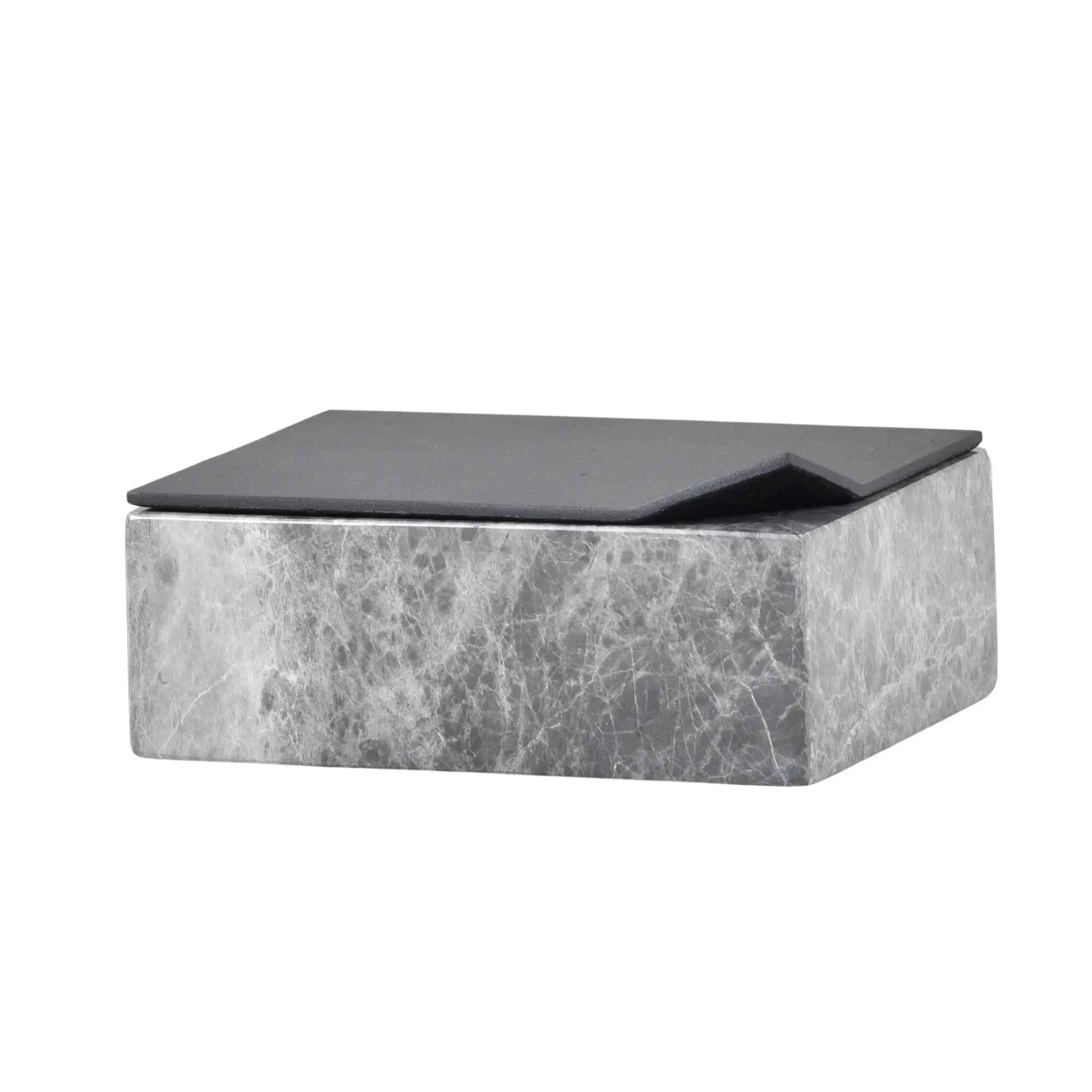 Schmuckdose - Marmor Schmuckkästchen mit Deckel - Edle Schmuckaufbewahrung Marmor Ablage Obsidian Vault