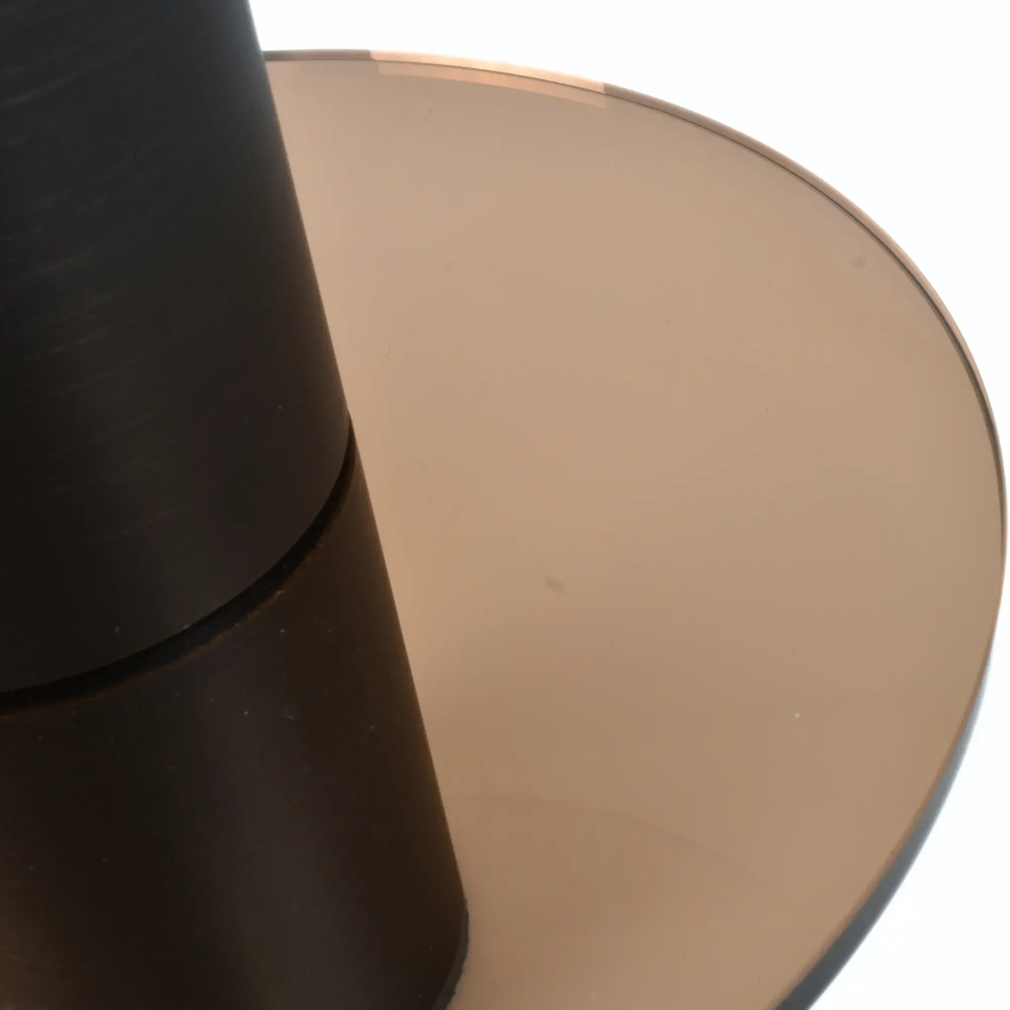 Kerzenständer - mit Kupfer Glasplatte - Design Kerzenhalter rund Edelstahl Portacandela Giro