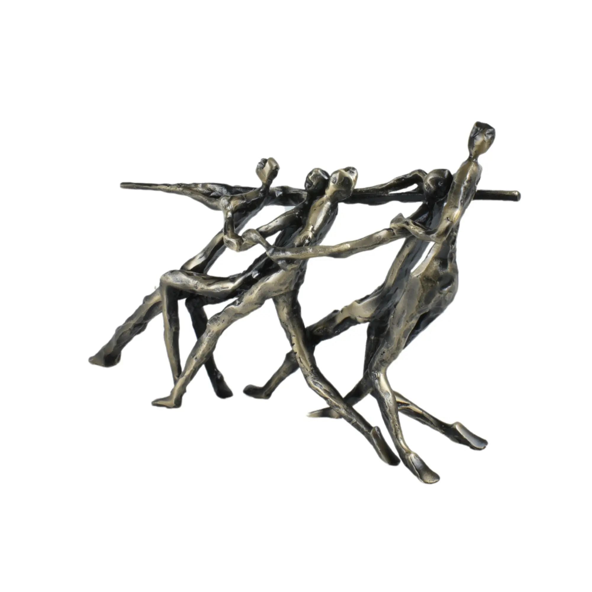 Skulptur - in Bronzeoptik - Metallskulptur Deko-Objekt Tauziehen Default Title