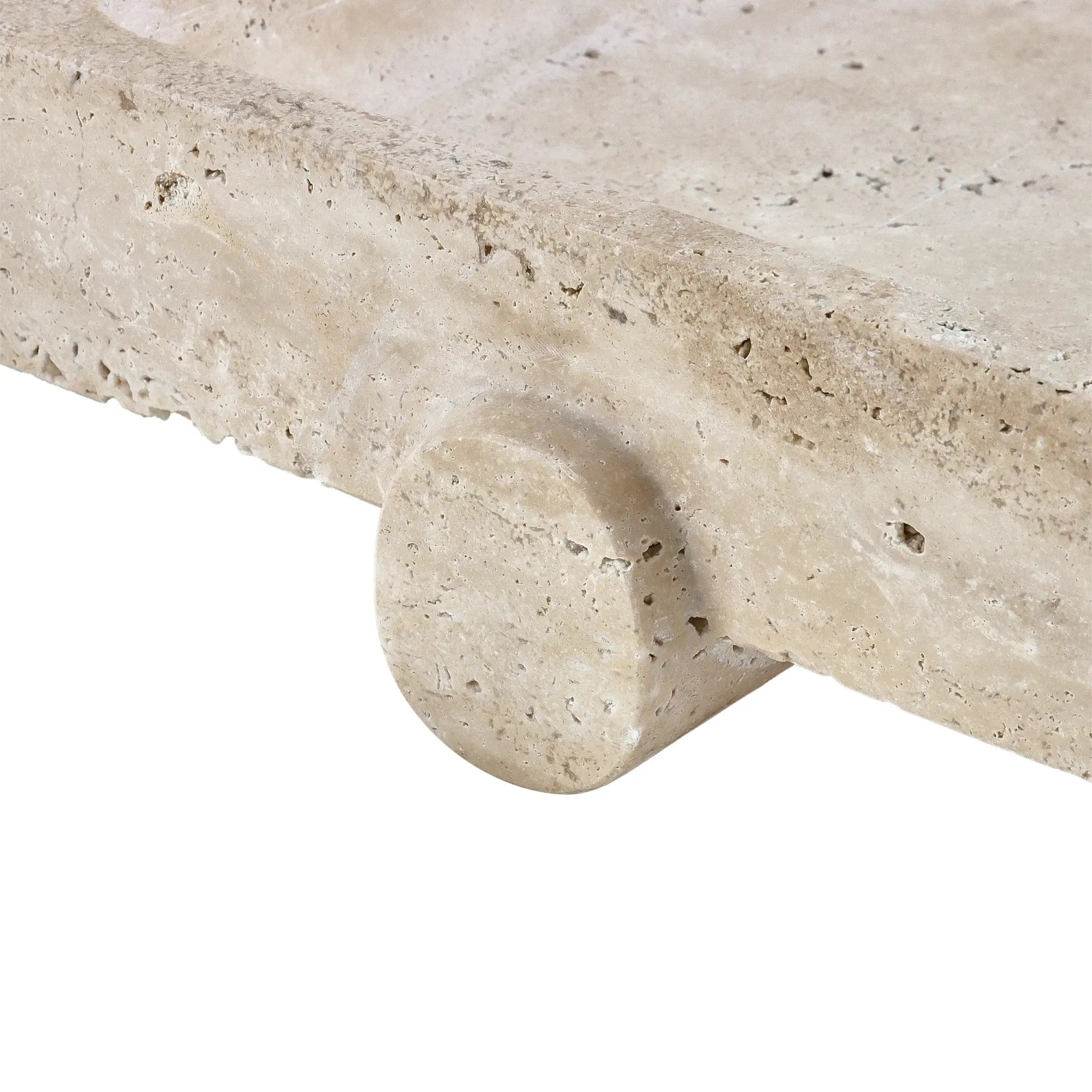 Marmortablett - rechteckig - Travertinschale, Deko-Tablett Empor